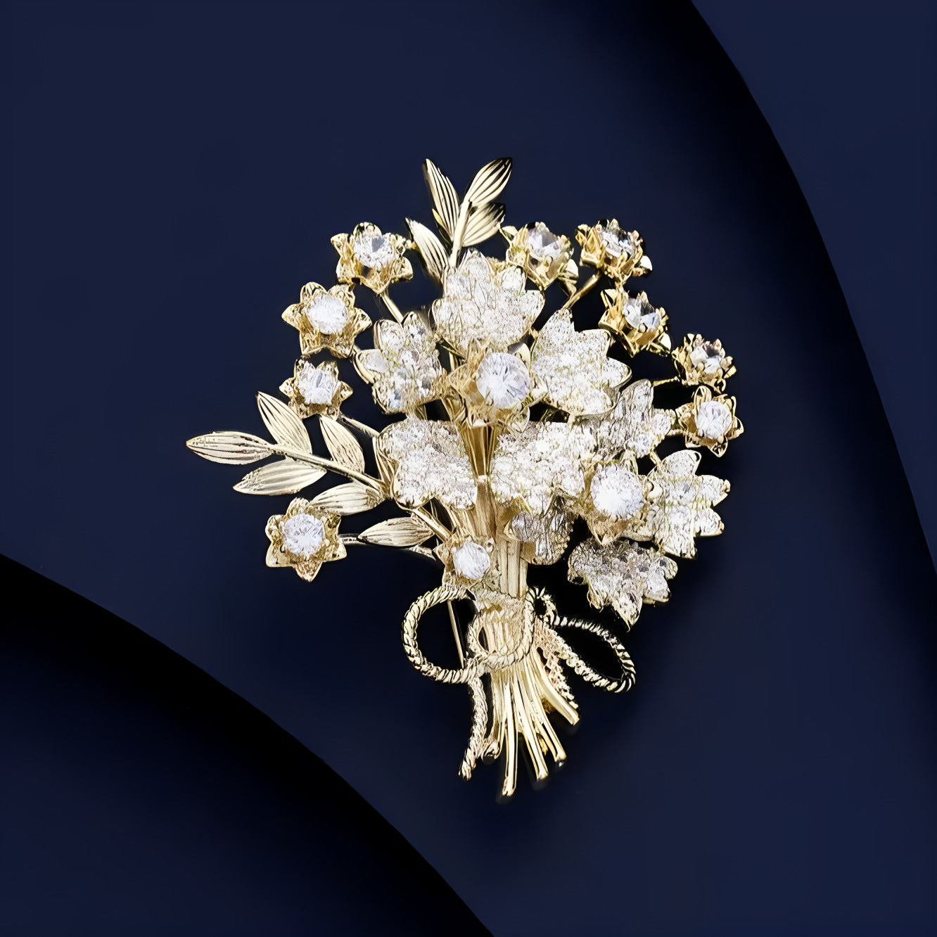 Fashionable and elegant fortune tree brooch, high-end women's versatile luxury decoration pin for clothing, flower pins, suit accessories A901