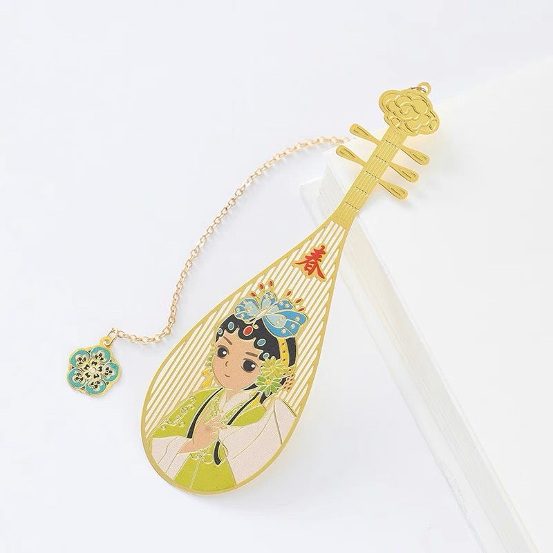 Pipa Brass Bookmarks Exquisite Hollow Creative Metal Copper Cultural and Creative Products Classical Chinese Souvenirs Gifts A824