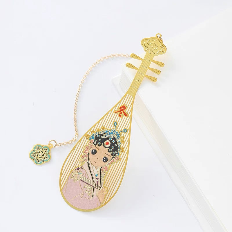 Pipa Brass Bookmarks Exquisite Hollow Creative Metal Copper Cultural and Creative Products Classical Chinese Souvenirs Gifts A824