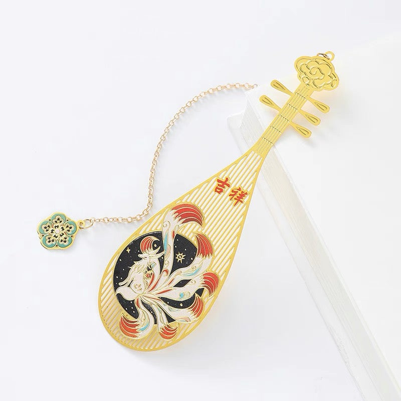 Pipa Brass Bookmarks Exquisite Hollow Creative Metal Copper Cultural and Creative Products Classical Chinese Souvenirs Gifts A824
