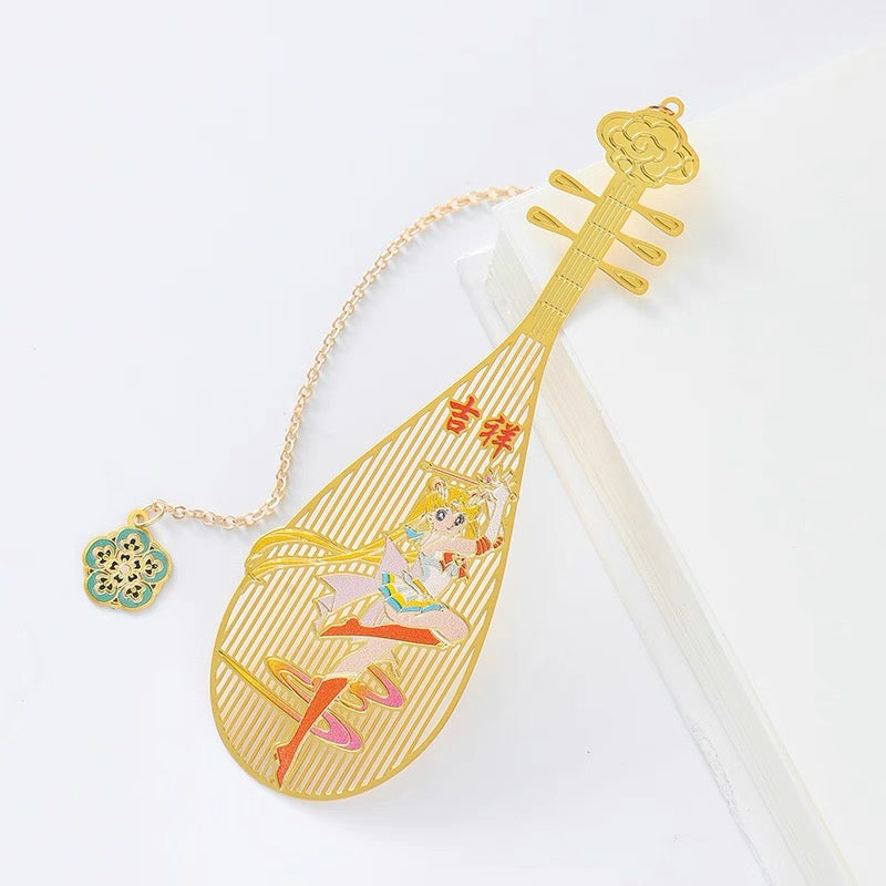 Pipa Brass Bookmarks Exquisite Hollow Creative Metal Copper Cultural and Creative Products Classical Chinese Souvenirs Gifts A824