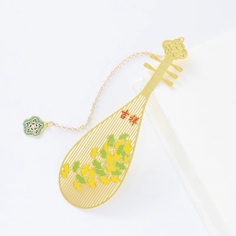 Pipa Brass Bookmarks Exquisite Hollow Creative Metal Copper Cultural and Creative Products Classical Chinese Souvenirs Gifts A824
