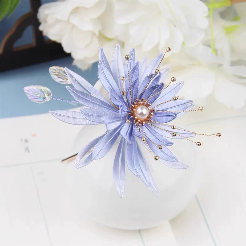 Handicraft hairpin brooch decoration mulberry silk thread wrapped flower DIY material kits A1010