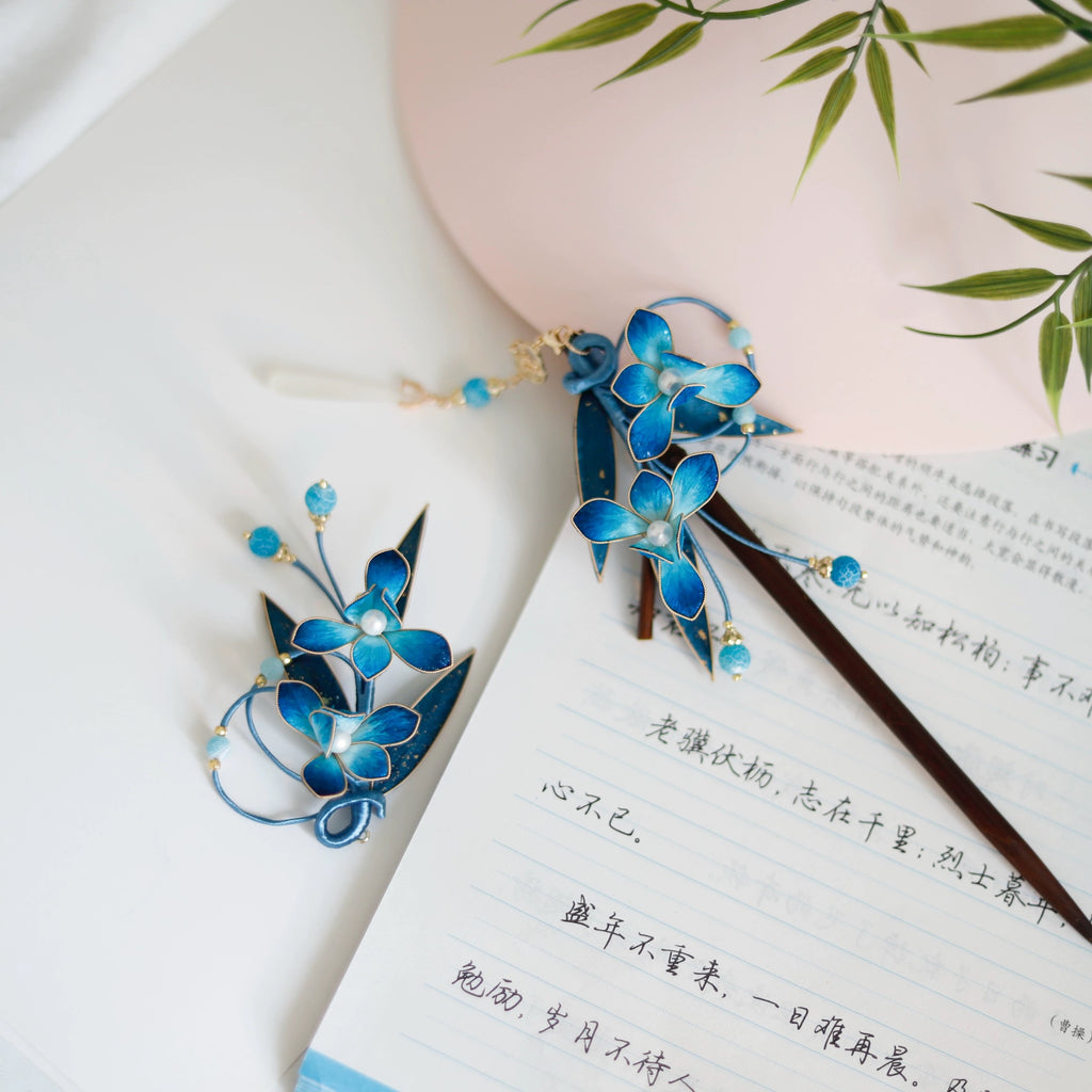 Intangible Cultural Heritage velvet flower filigree brooch hairpin headdress A1125