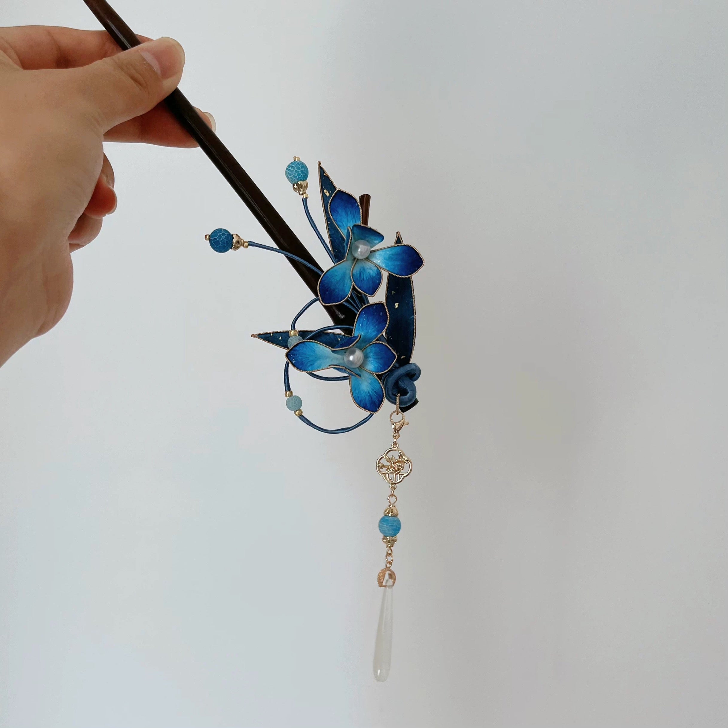 Intangible Cultural Heritage velvet flower filigree brooch hairpin headdress A1125