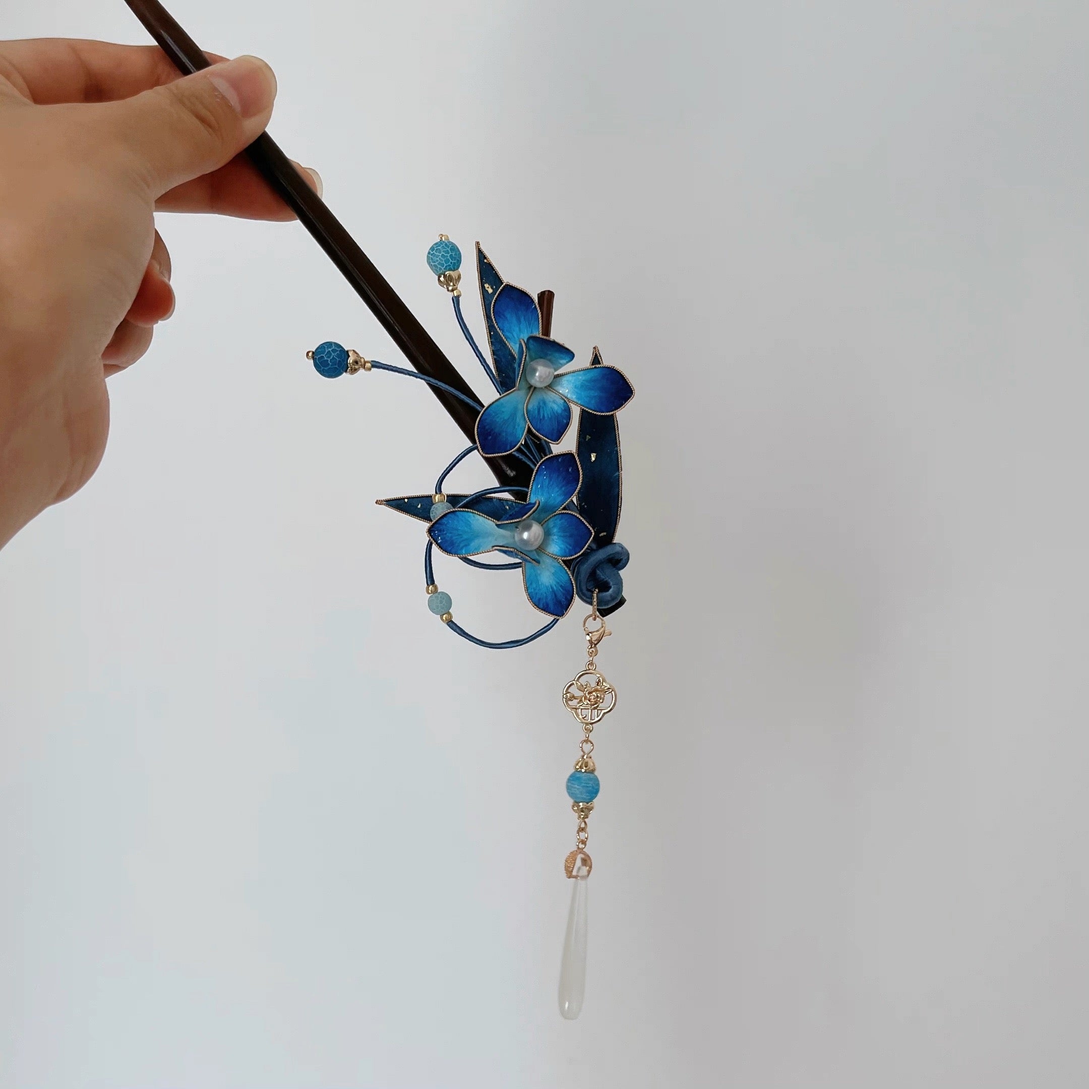 Intangible Cultural Heritage velvet flower filigree brooch hairpin headdress A1125