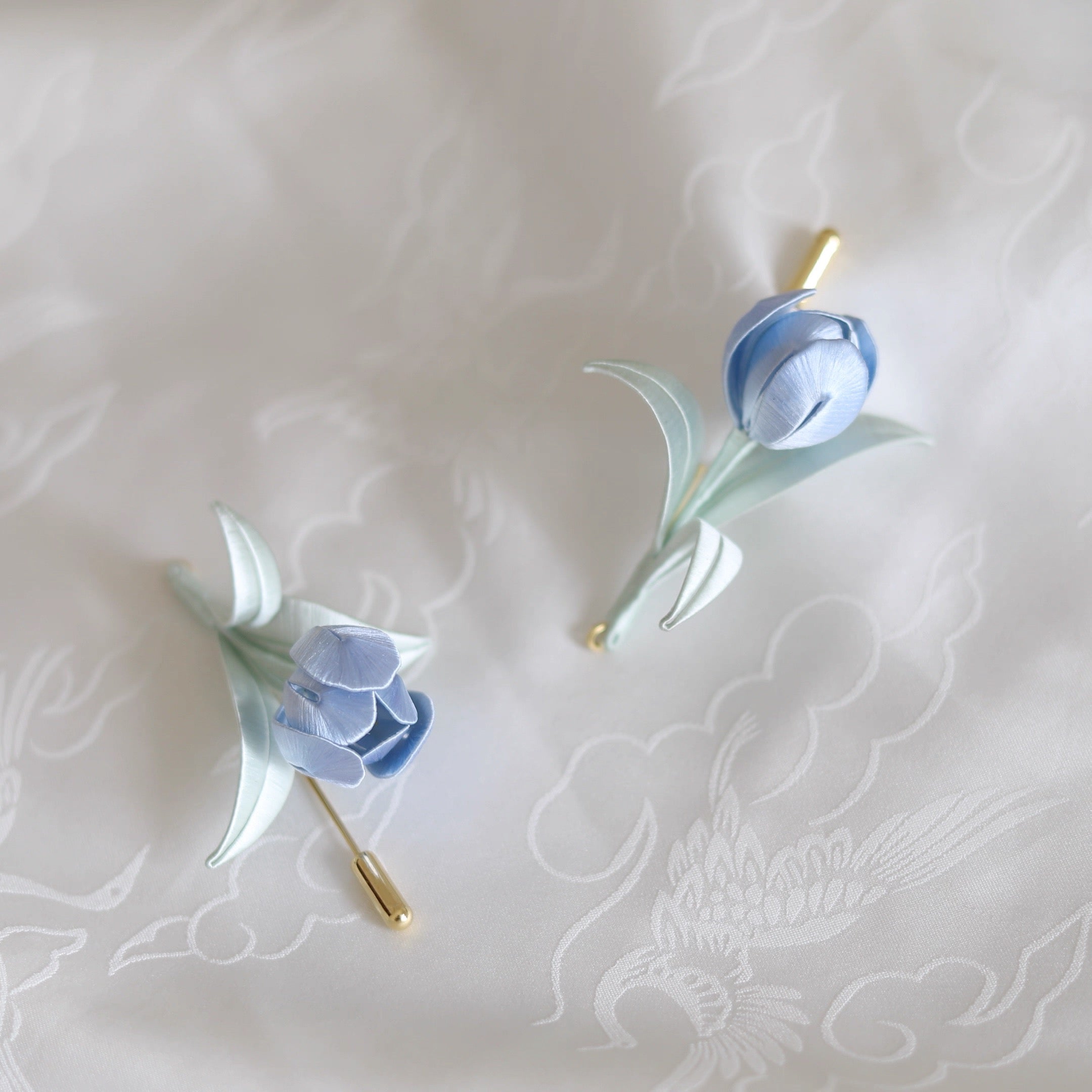 Intangible Cultural Heritage wrapping flower brooch tulip 1piece A1127