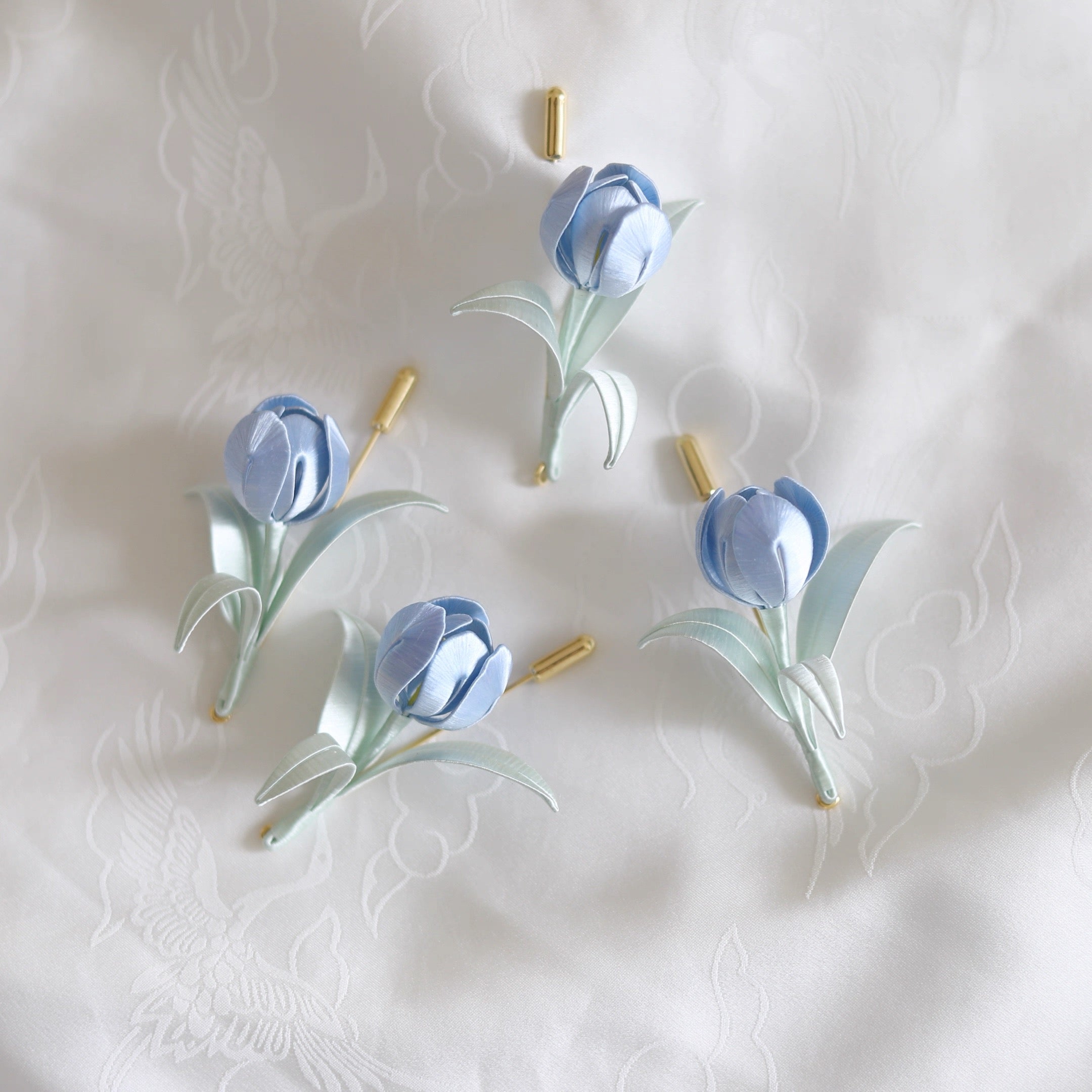 Intangible Cultural Heritage wrapping flower brooch tulip 1piece A1127