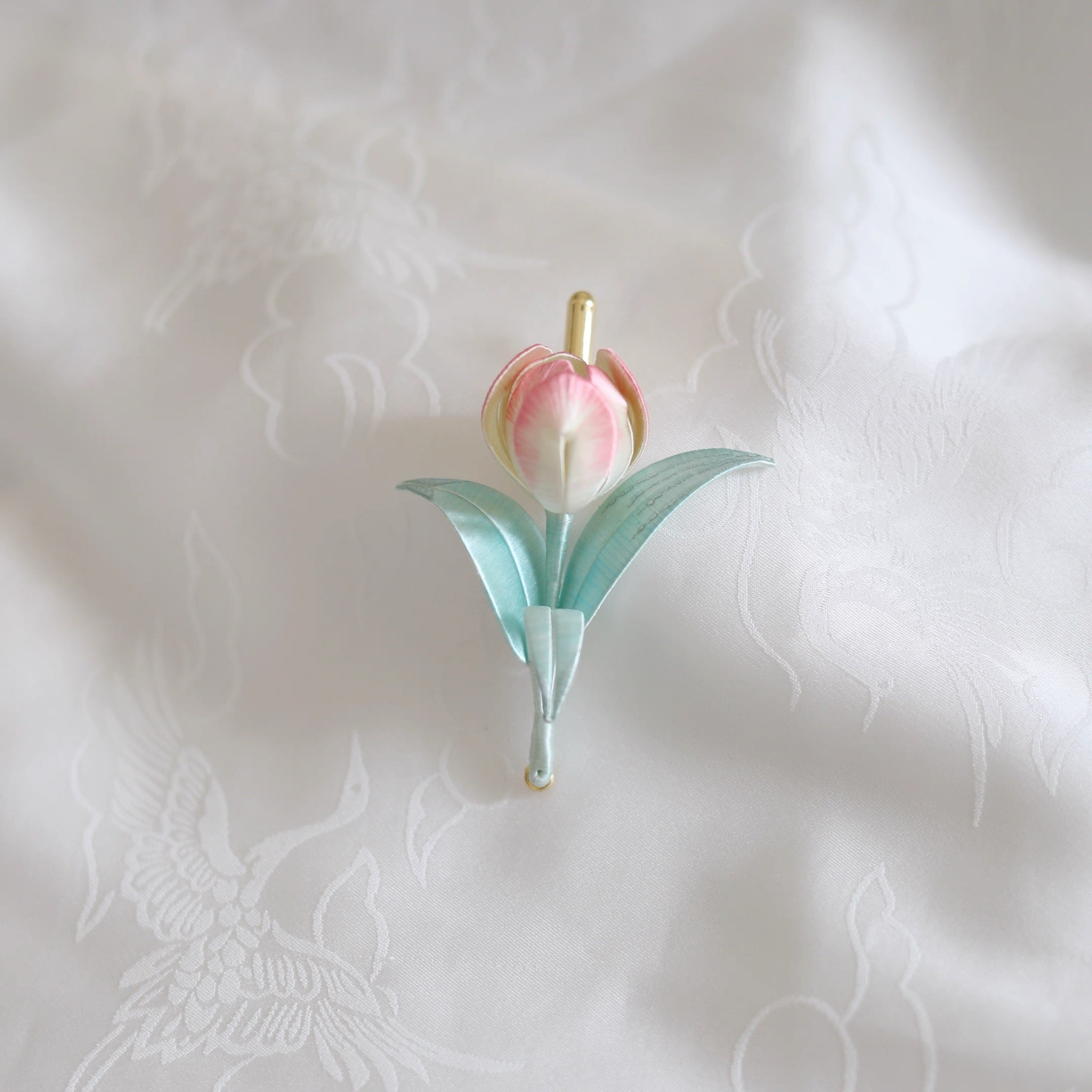 Intangible Cultural Heritage wrapping flower brooch tulip 1piece A1127