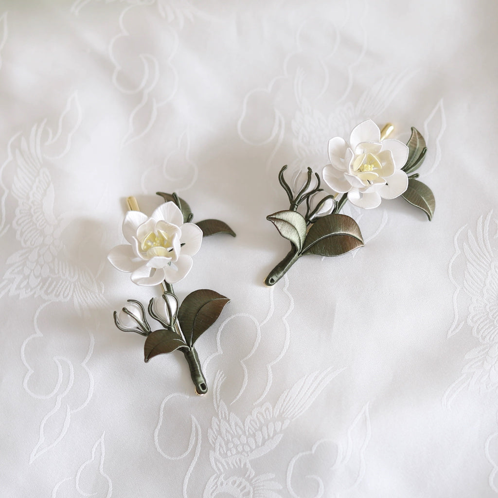 Intangible Cultural Heritage wrapping flower brooch jasmine 1piece A1128