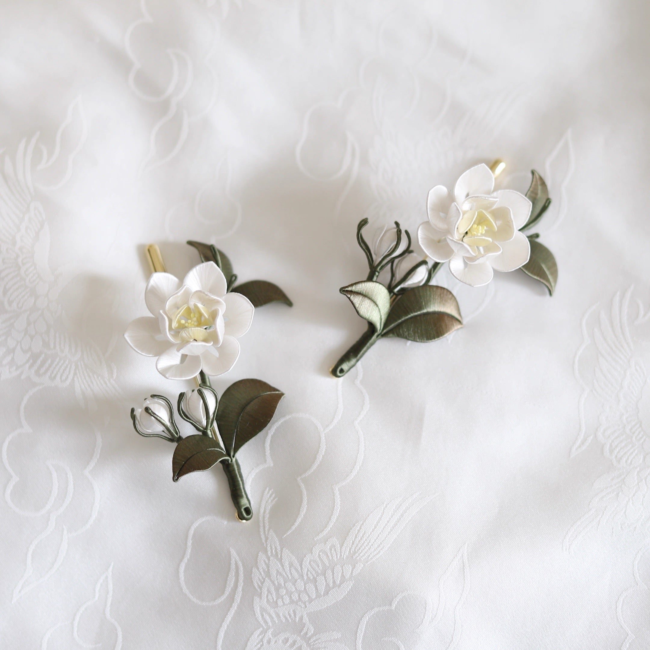 Intangible Cultural Heritage wrapping flower brooch jasmine 1piece A1128