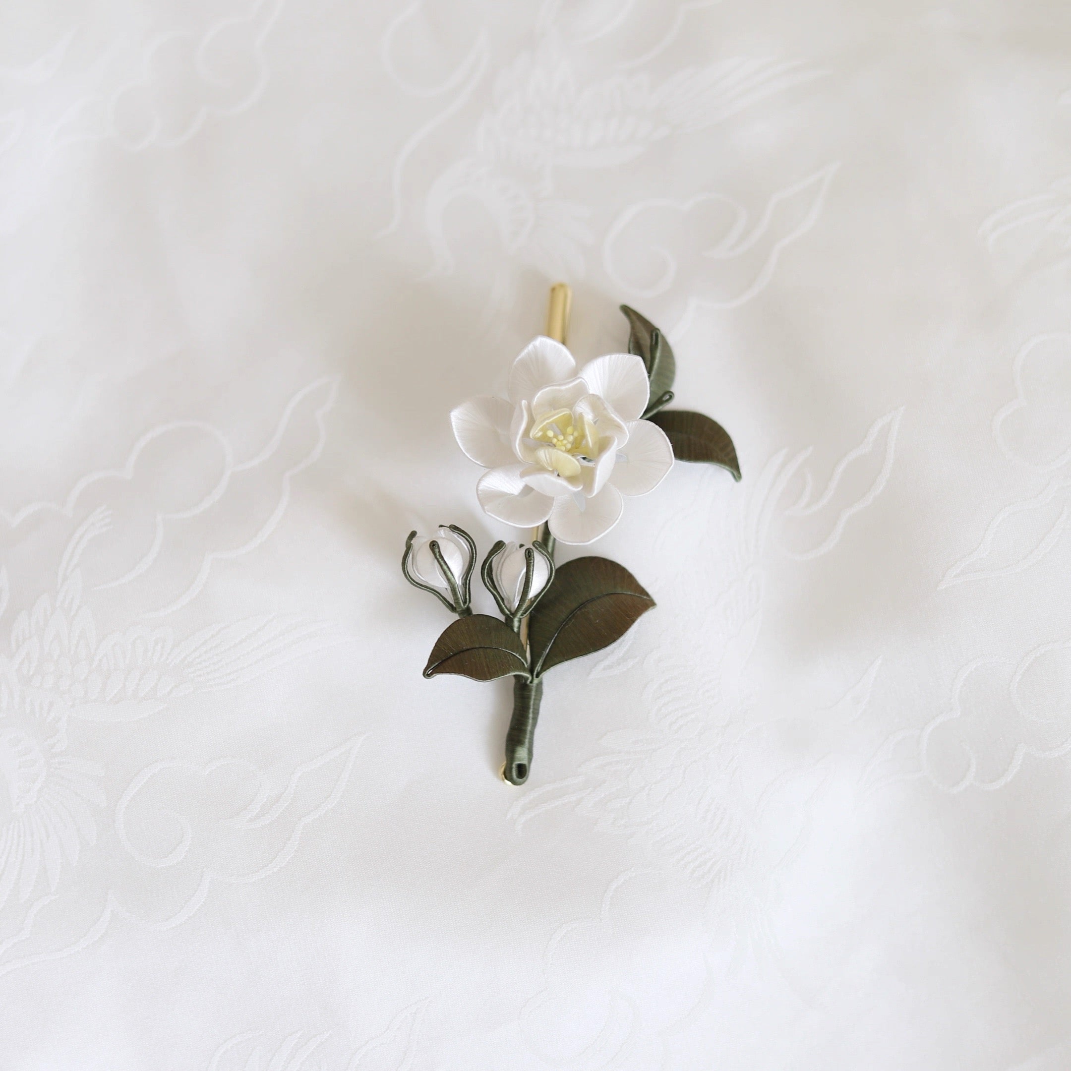 Intangible Cultural Heritage wrapping flower brooch jasmine 1piece A1128