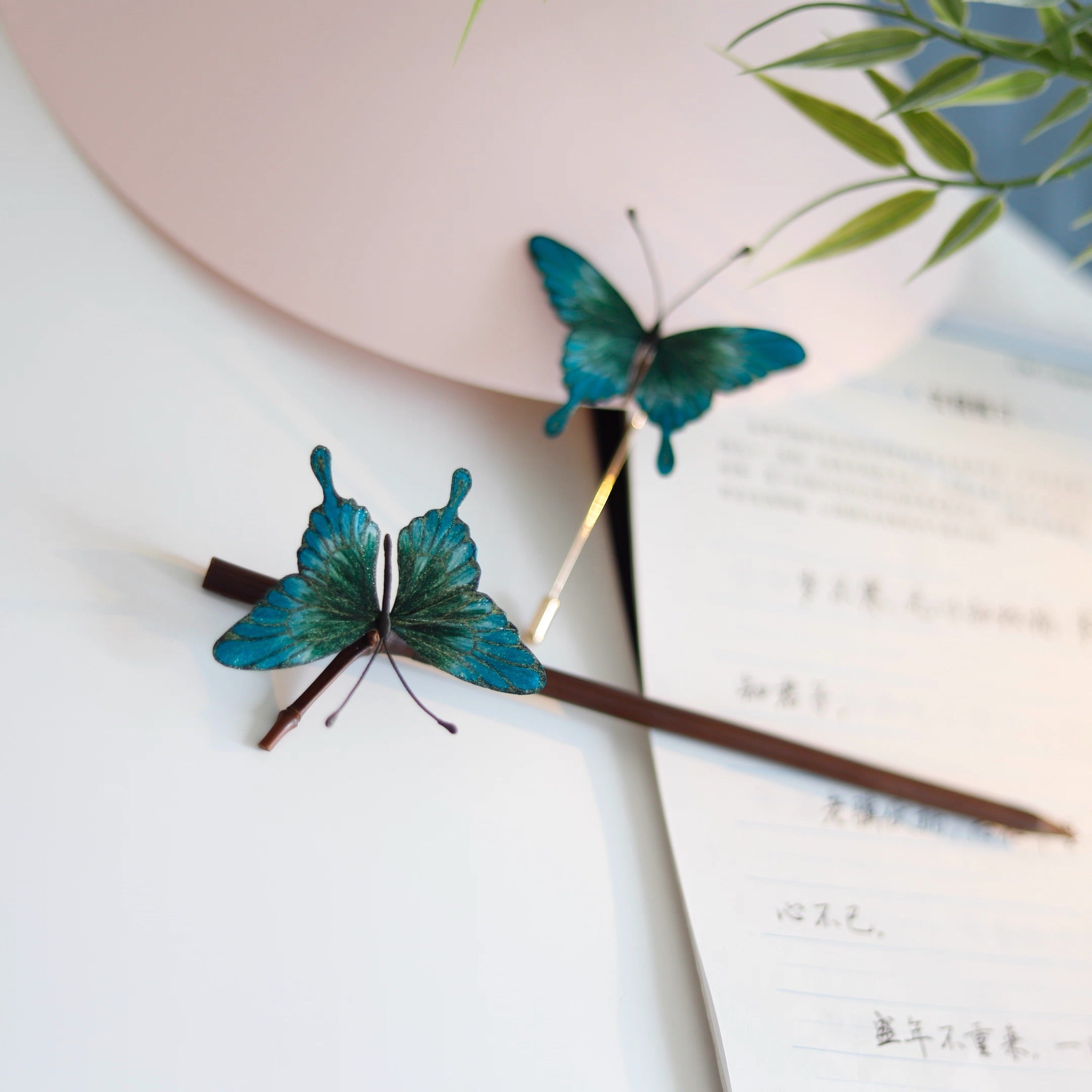 Intangible Cultural Heritage velvet flower brooch hairpin butterfly 1piece A1131