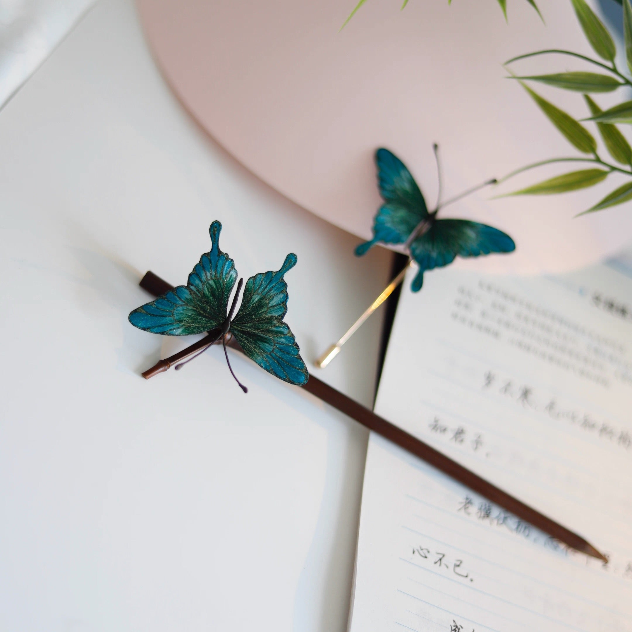 Intangible Cultural Heritage velvet flower brooch hairpin butterfly 1piece A1131