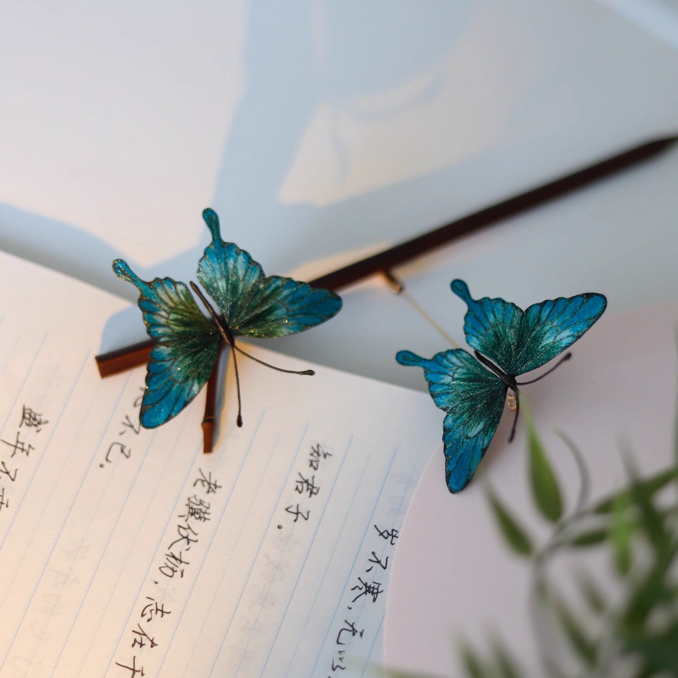Intangible Cultural Heritage velvet flower brooch hairpin butterfly 1piece A1131