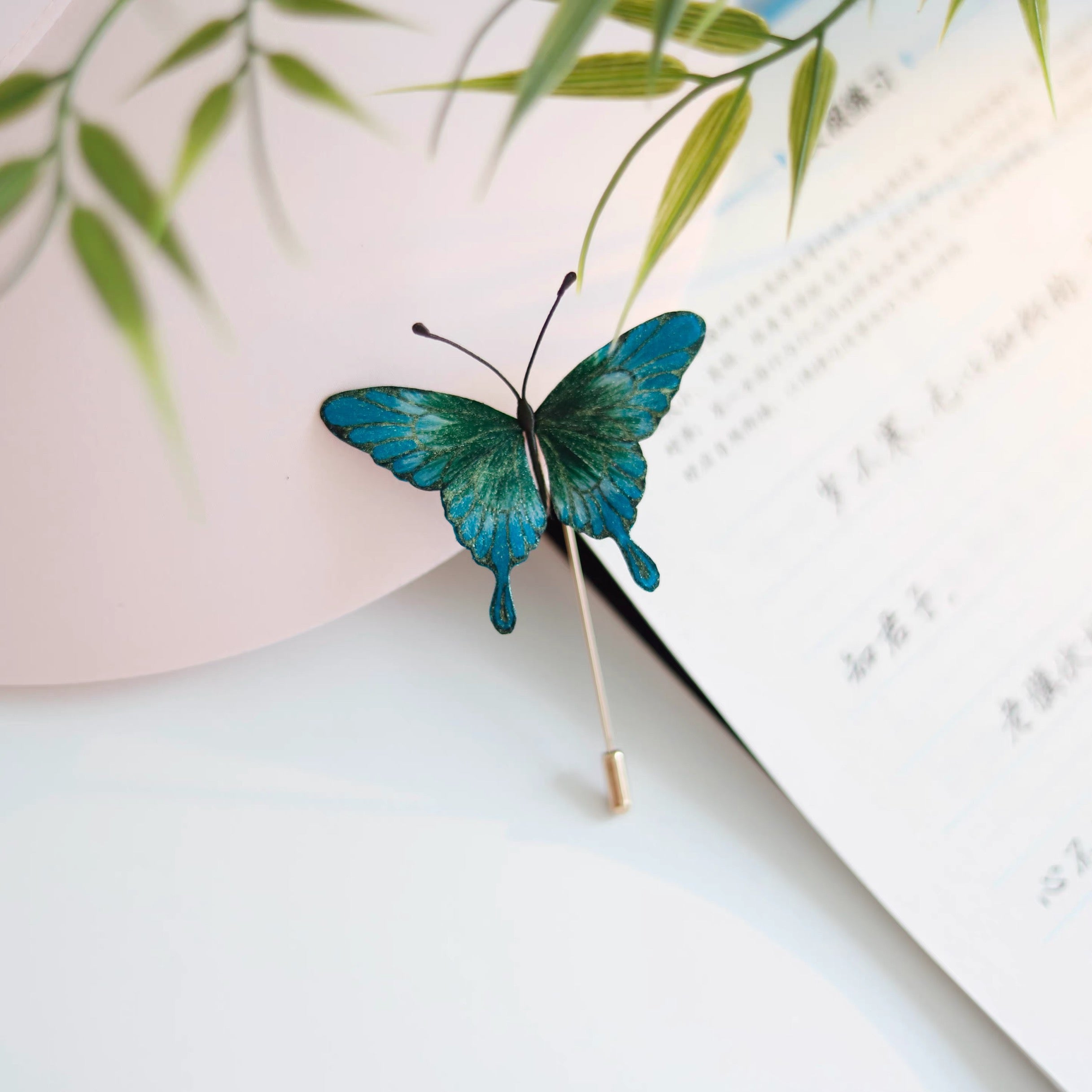 Intangible Cultural Heritage velvet flower brooch hairpin butterfly 1piece A1131