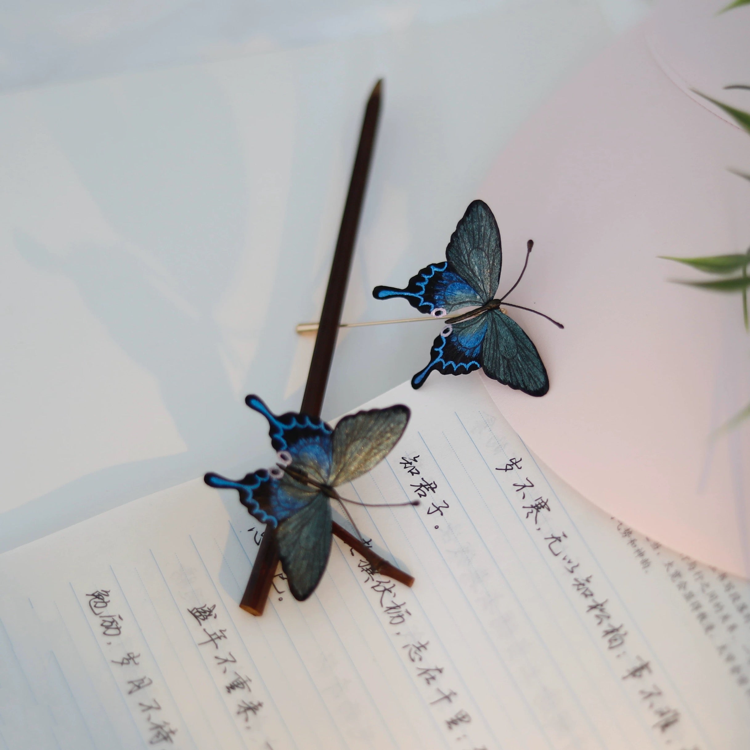 Intangible Cultural Heritage velvet flower brooch hairpin butterfly 1piece A1131