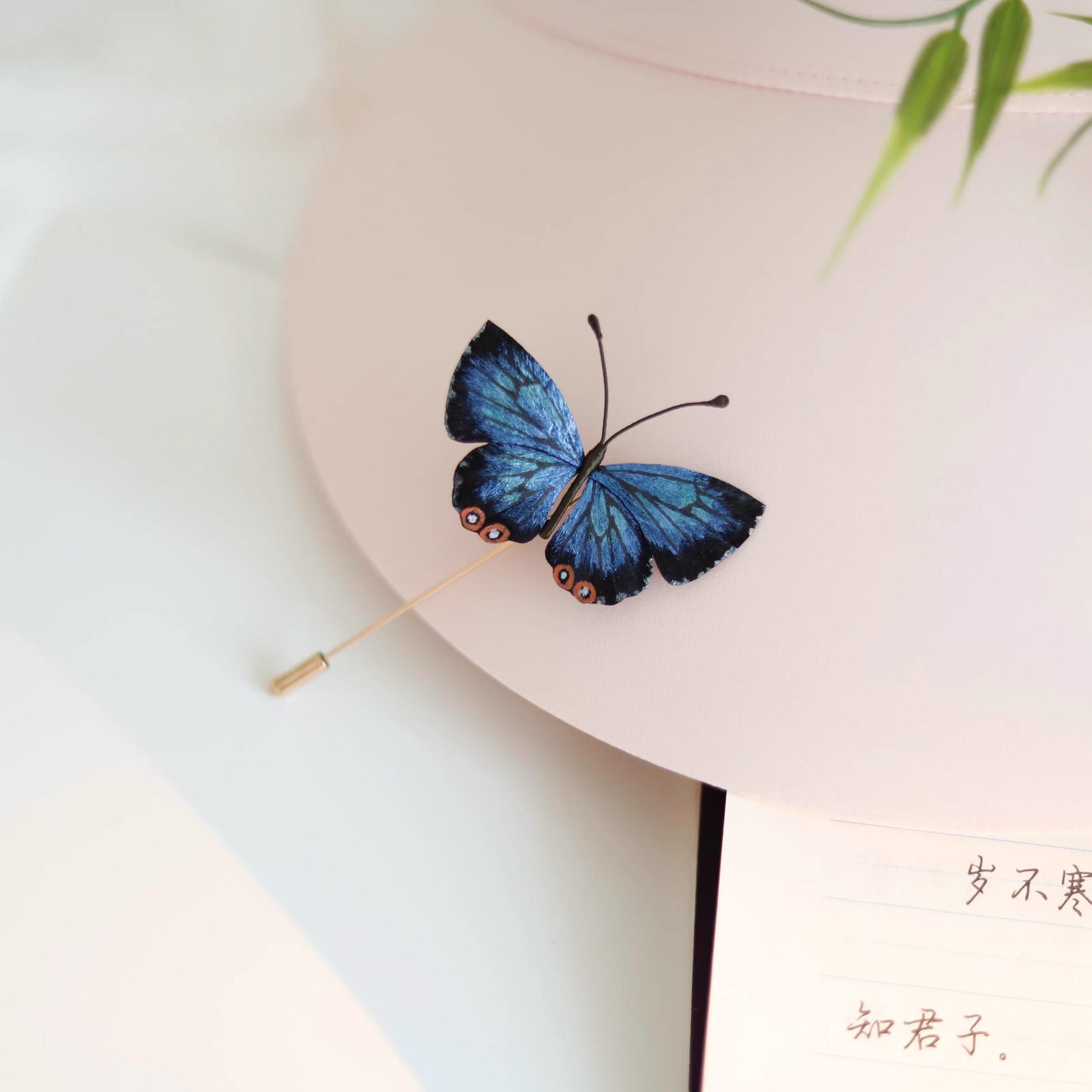 Intangible Cultural Heritage velvet flower brooch hairpin butterfly 1piece A1131