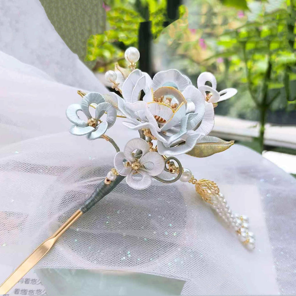 Intangible Cultural Heritage wrapping flower hairpin headdress A1133