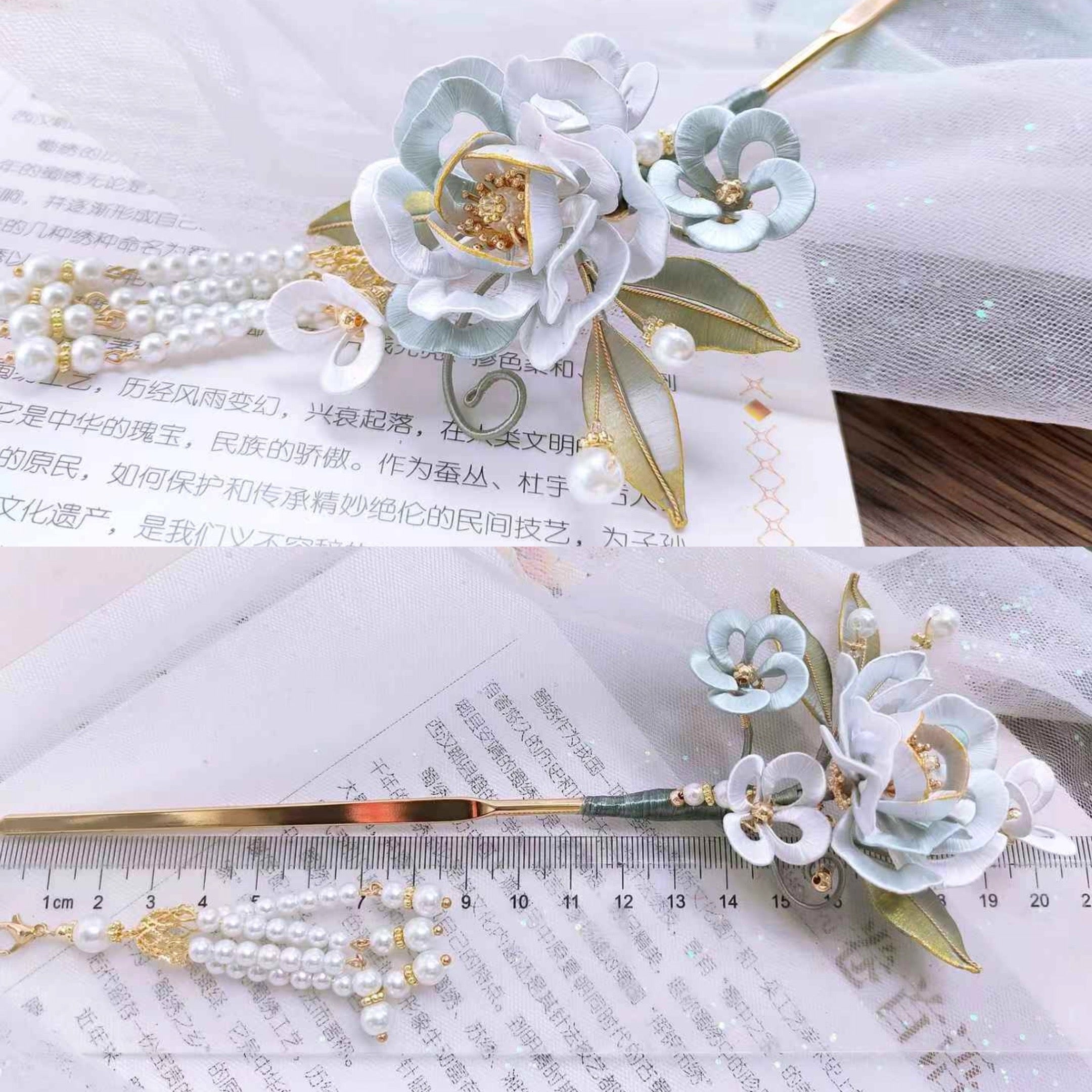 Intangible Cultural Heritage wrapping flower hairpin headdress A1133