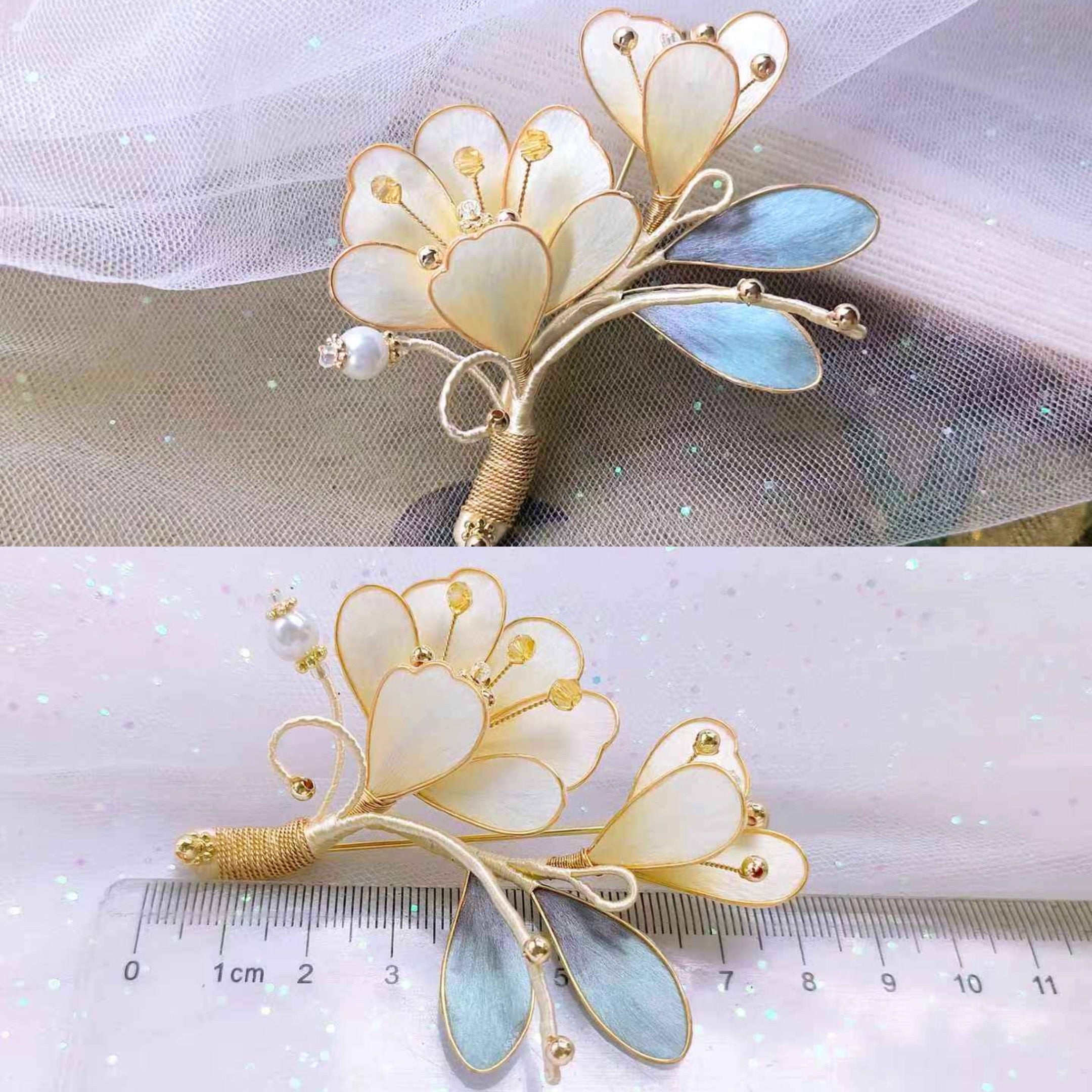 Intangible Cultural Heritage velvet flower brooch A1134