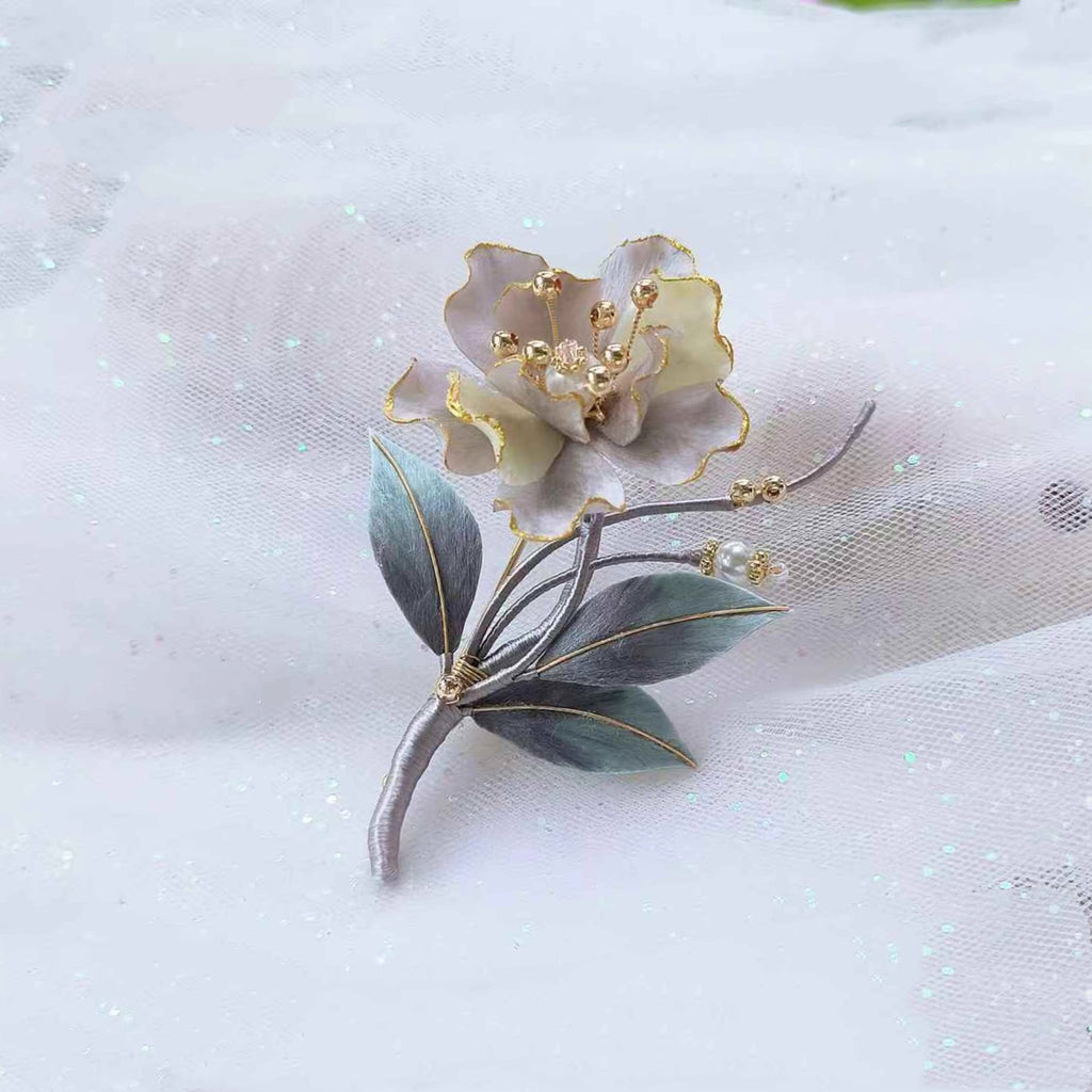 Intangible Cultural Heritage velvet flower brooch A1135