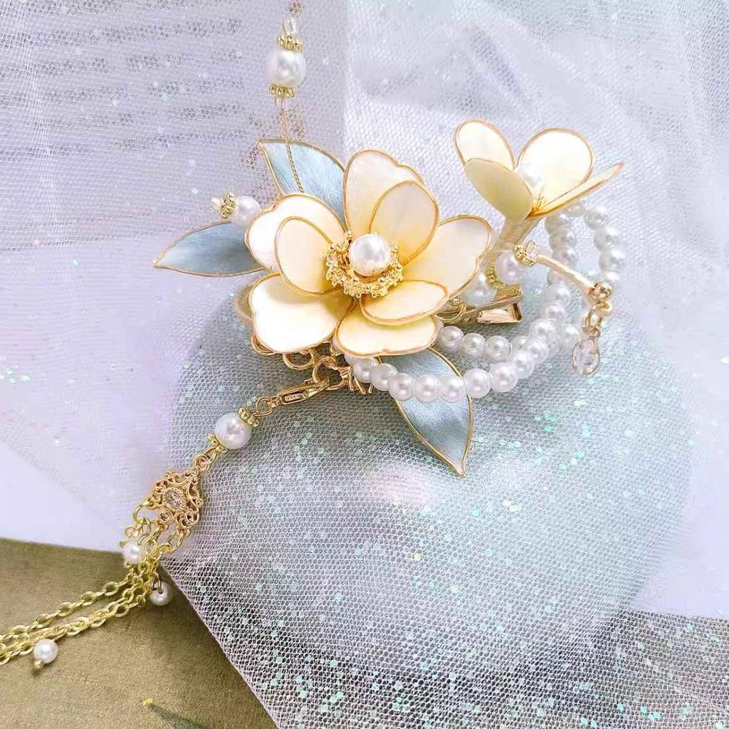 Intangible Cultural Heritage velvet flower hairclip headdress A1136