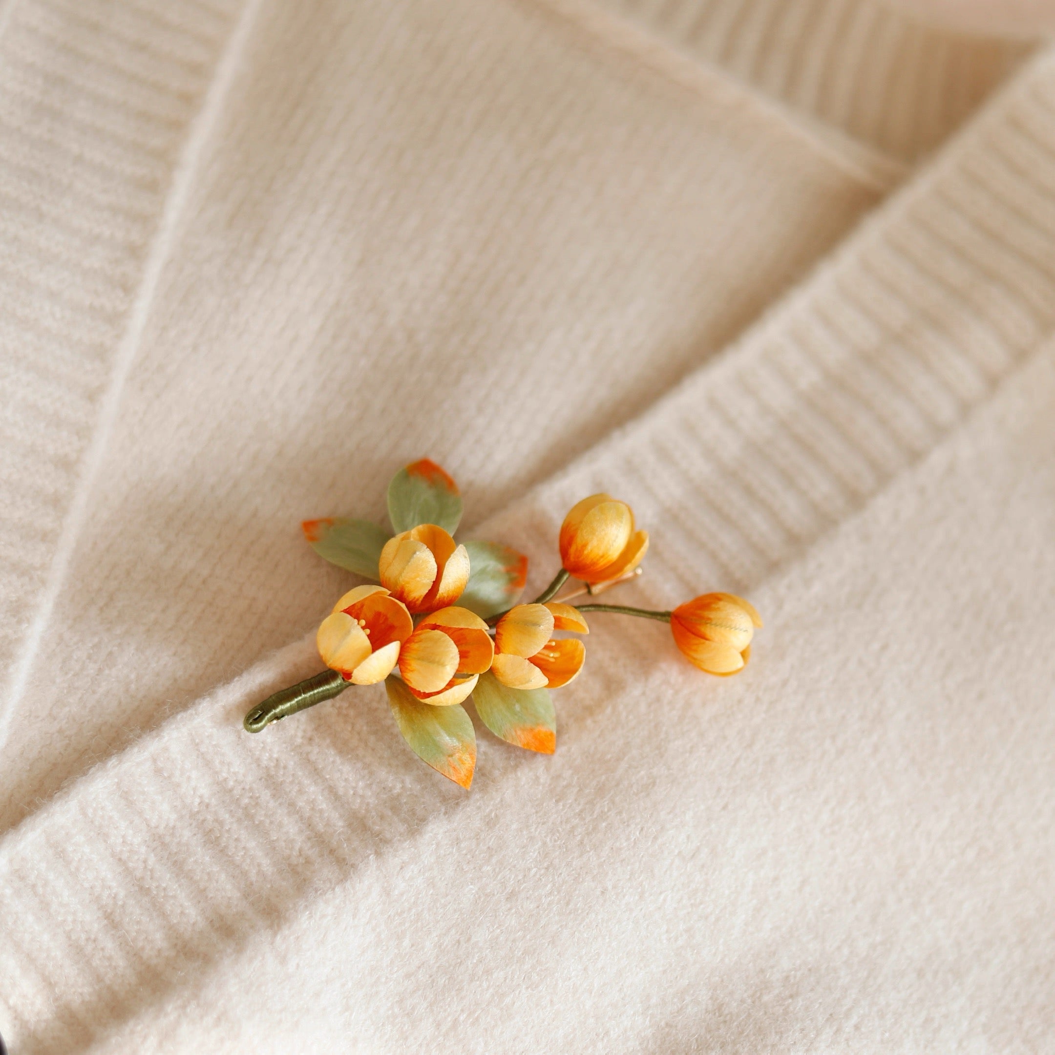 Intangible Cultural Heritage velvet flower brooch osmanthus A1163