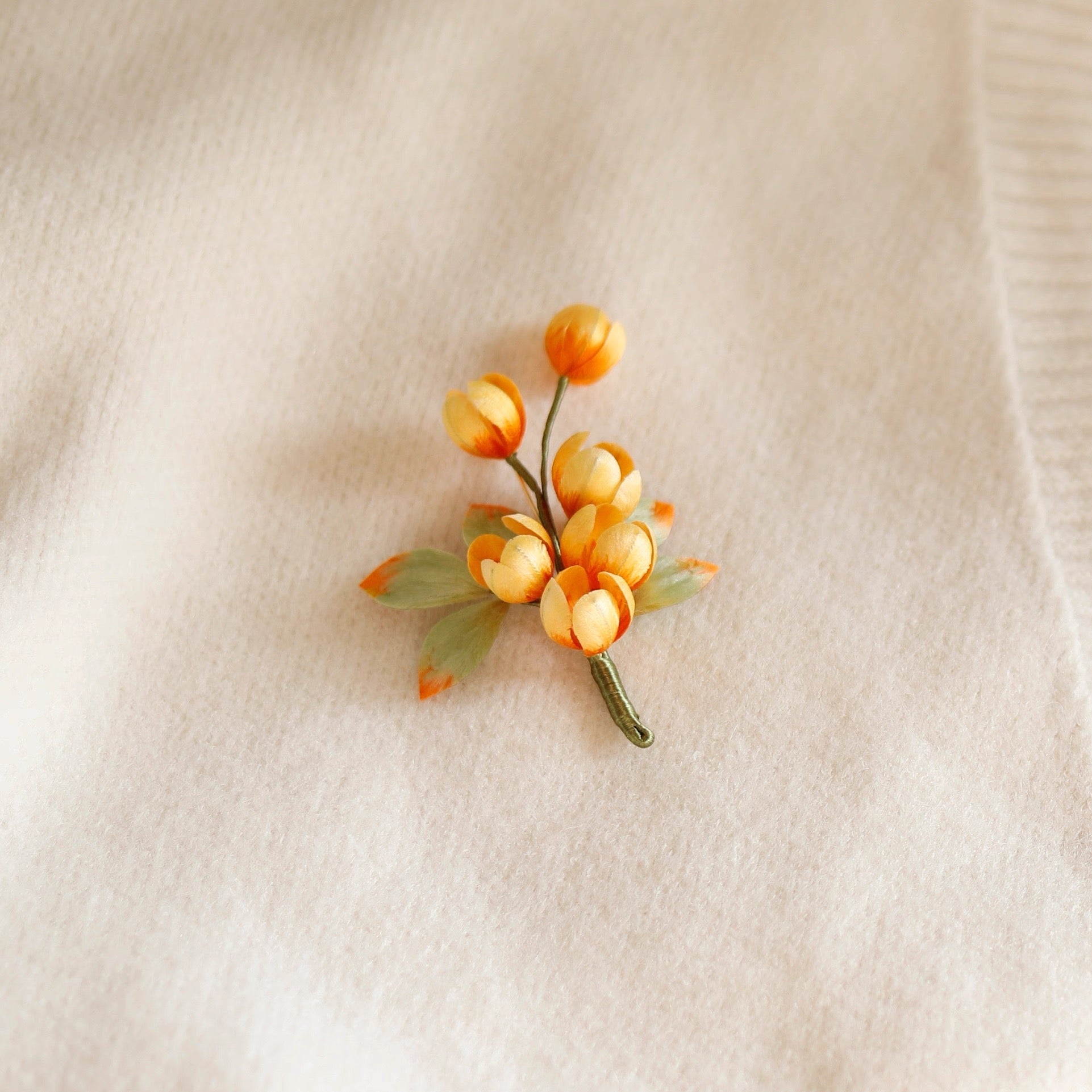 Intangible Cultural Heritage velvet flower brooch osmanthus A1163