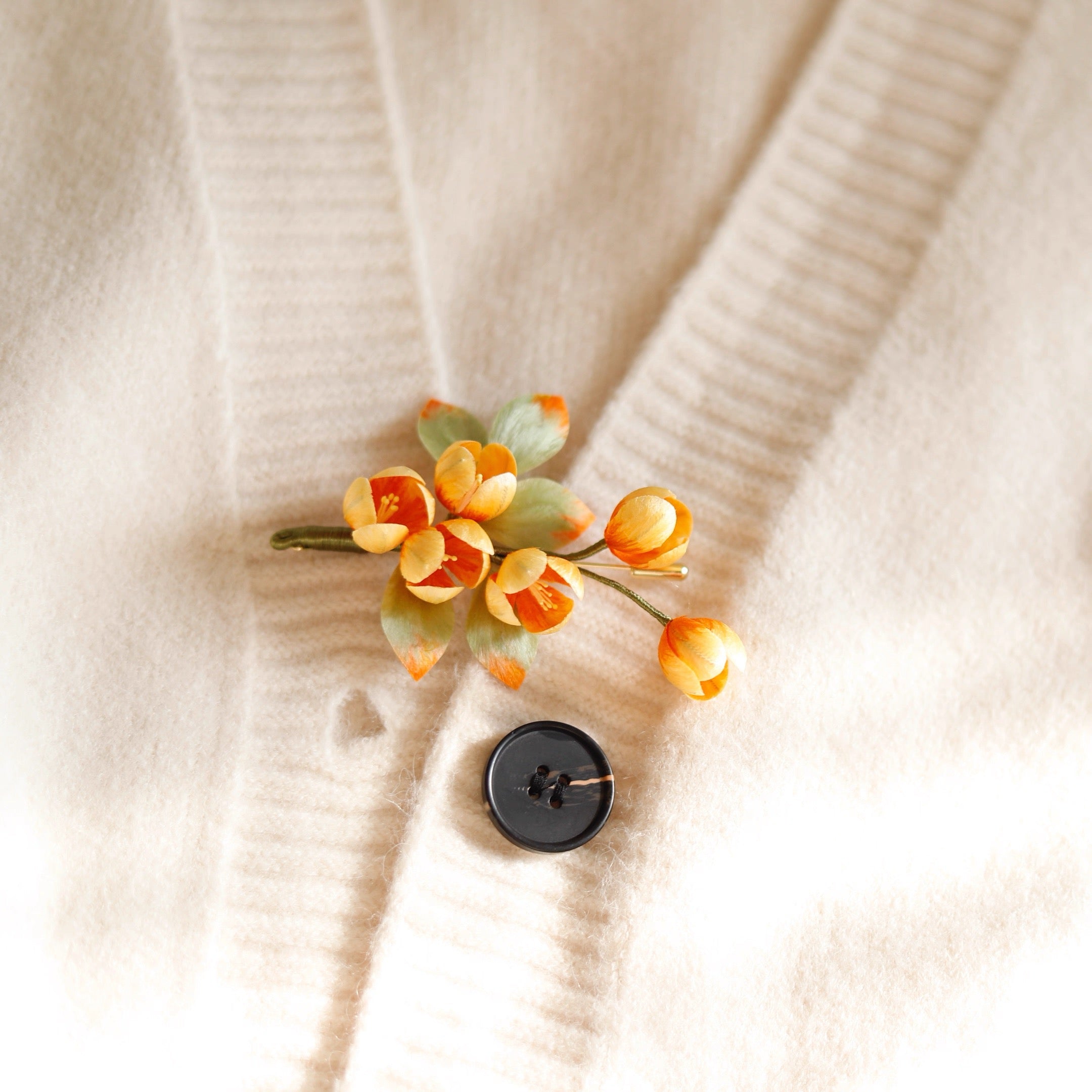 Intangible Cultural Heritage velvet flower brooch osmanthus A1163