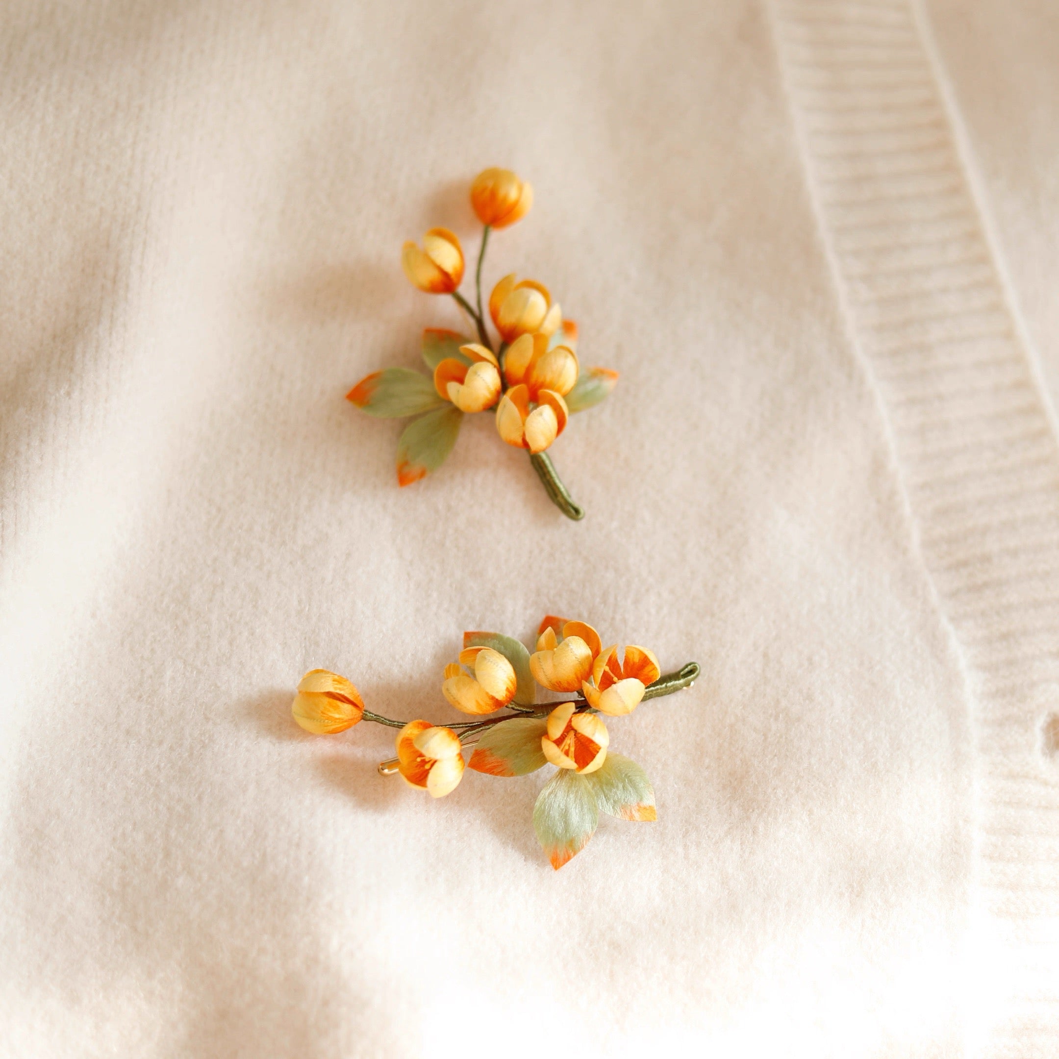 Intangible Cultural Heritage velvet flower brooch osmanthus A1163