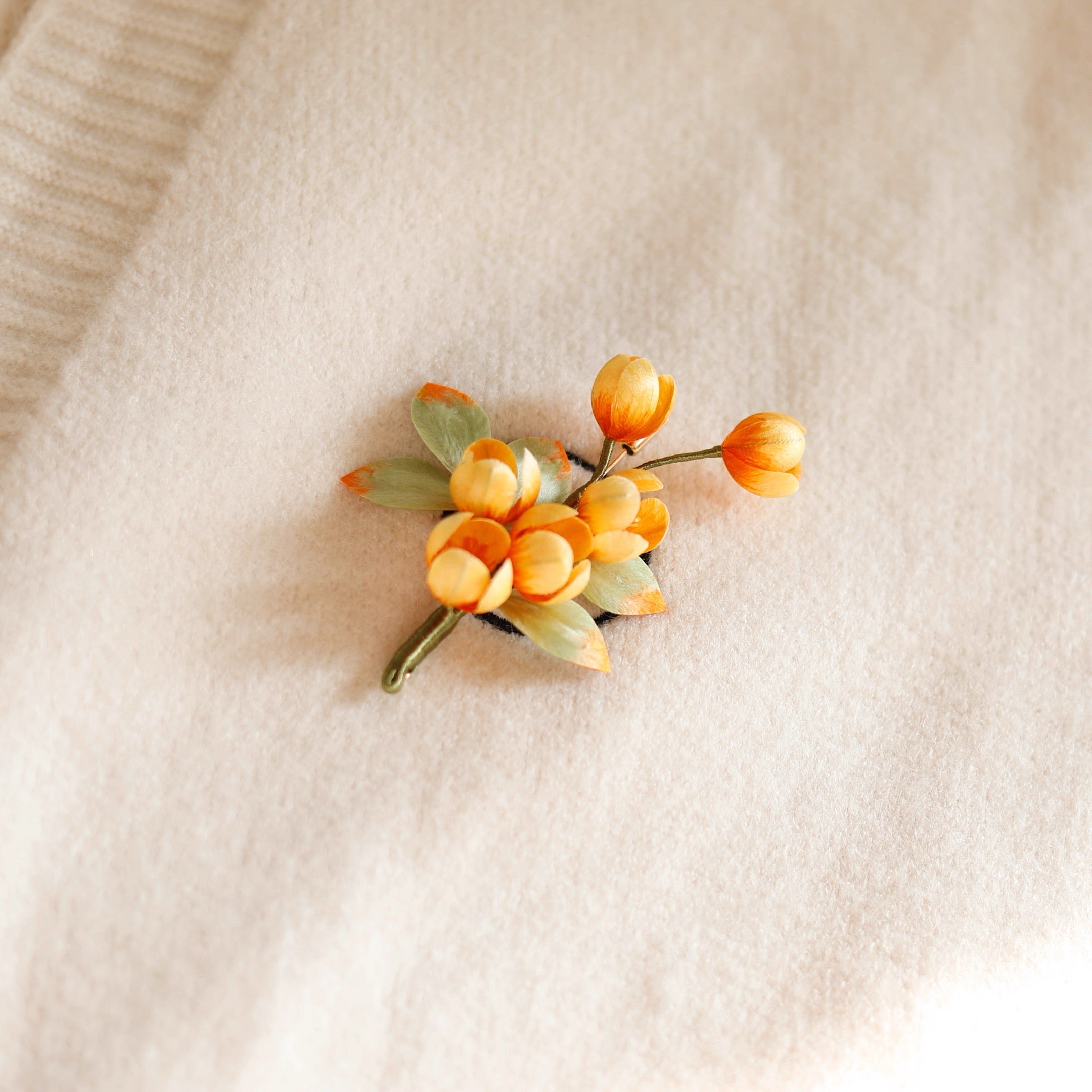 Intangible Cultural Heritage velvet flower brooch osmanthus A1163