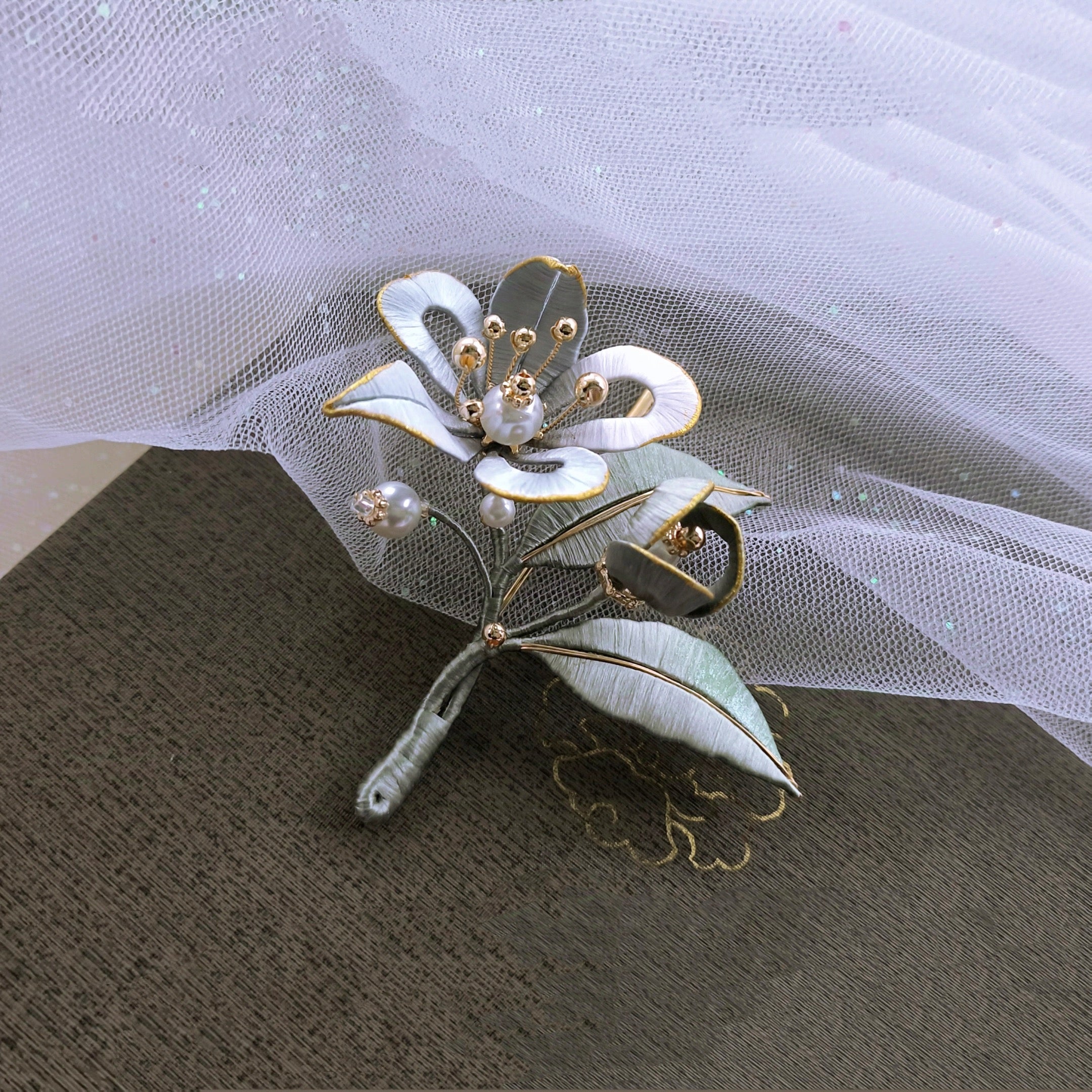 Intangible Cultural Heritage wrapping flower brooch A1169