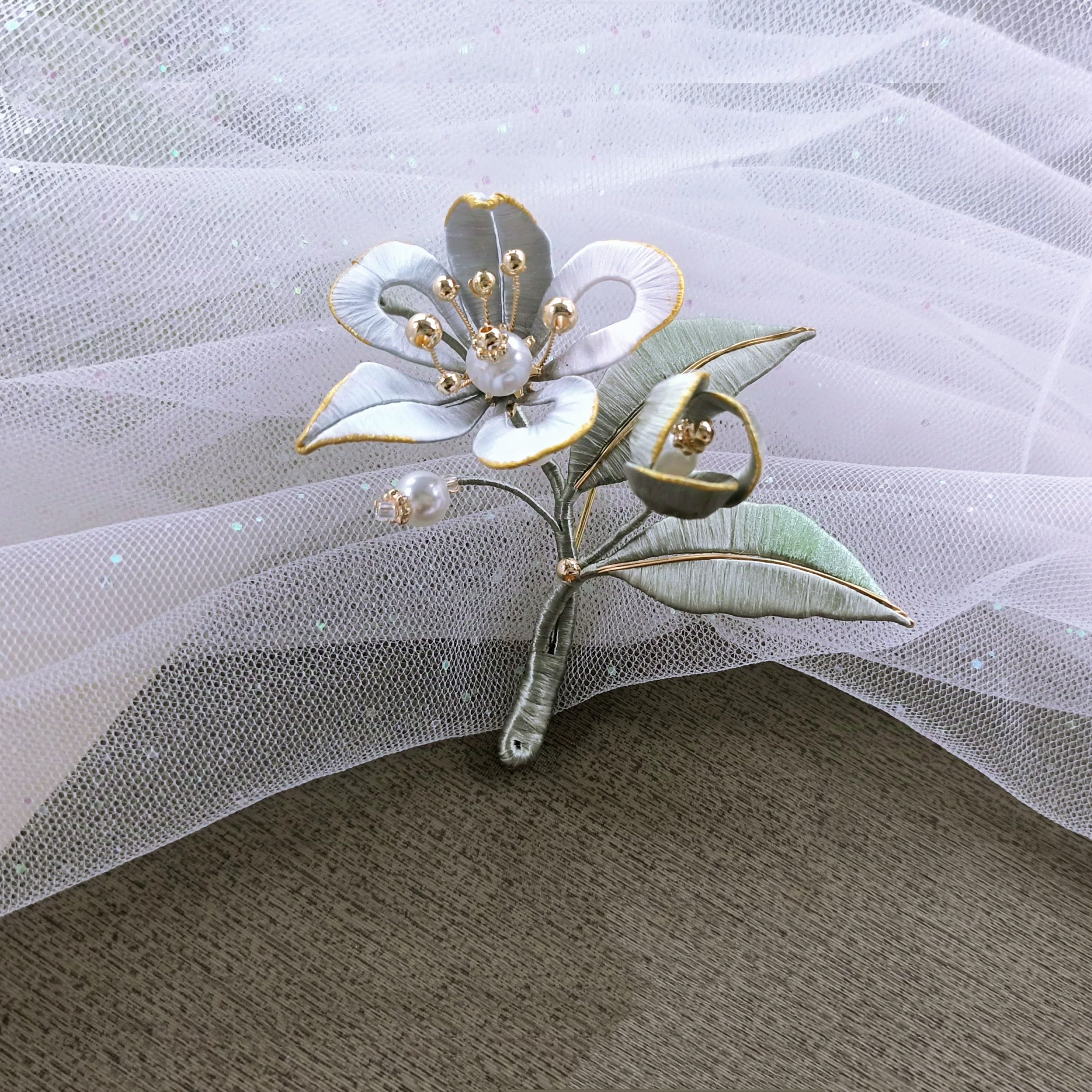 Intangible Cultural Heritage wrapping flower brooch A1169