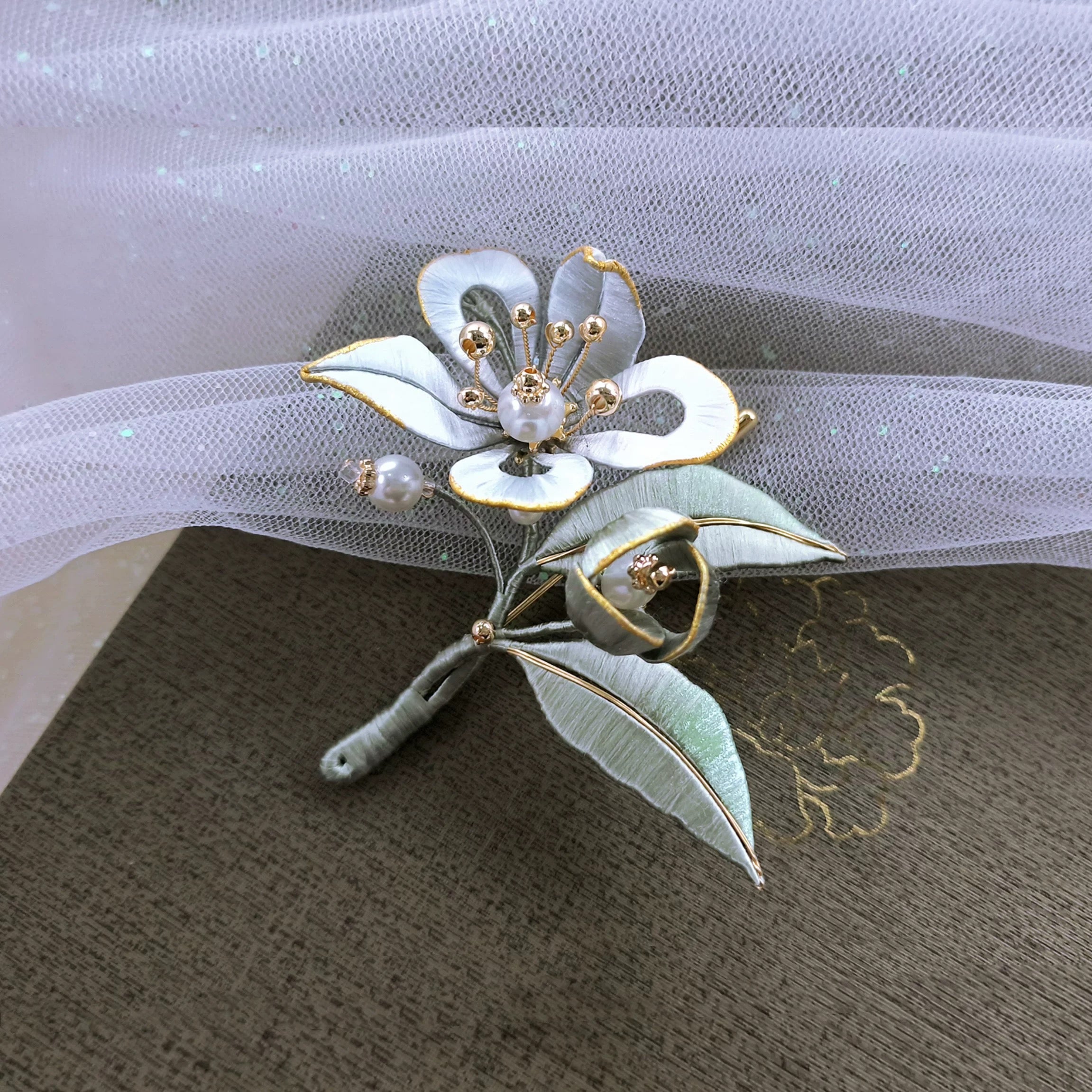 Intangible Cultural Heritage wrapping flower brooch A1169