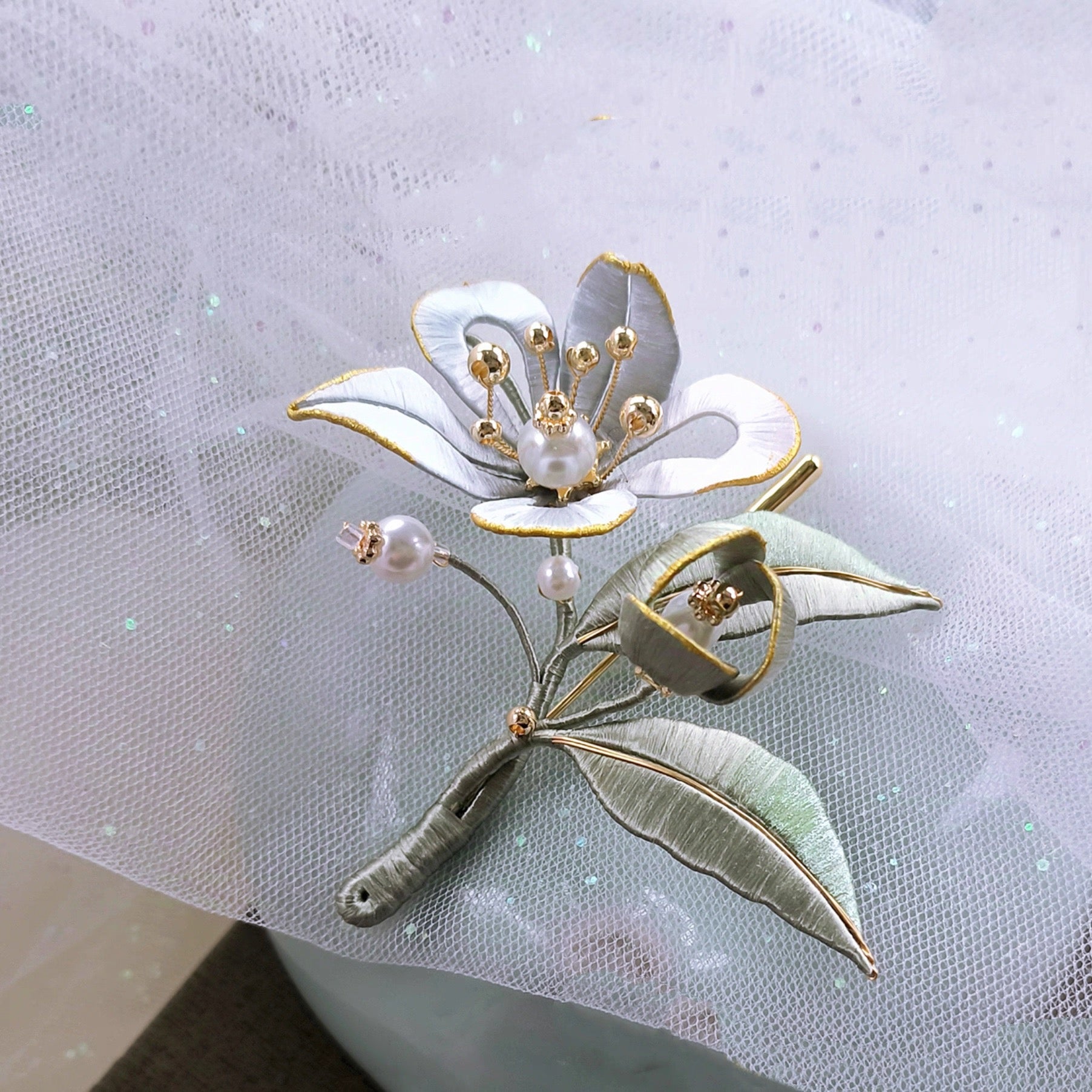 Intangible Cultural Heritage wrapping flower brooch A1169