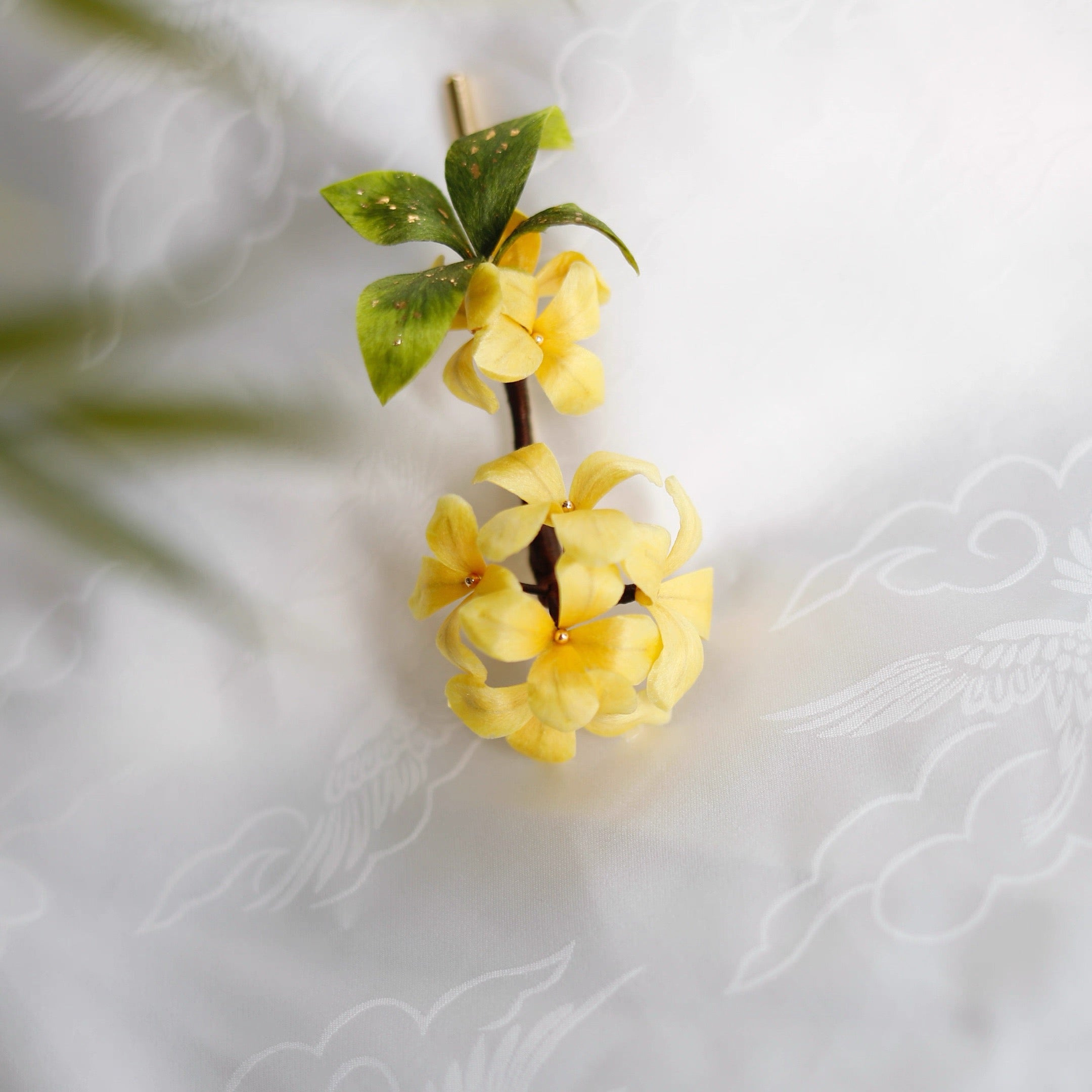 Intangible Cultural Heritage velvet flower brooch Rapeseed, hydrangea, osmanthus flowers A1167