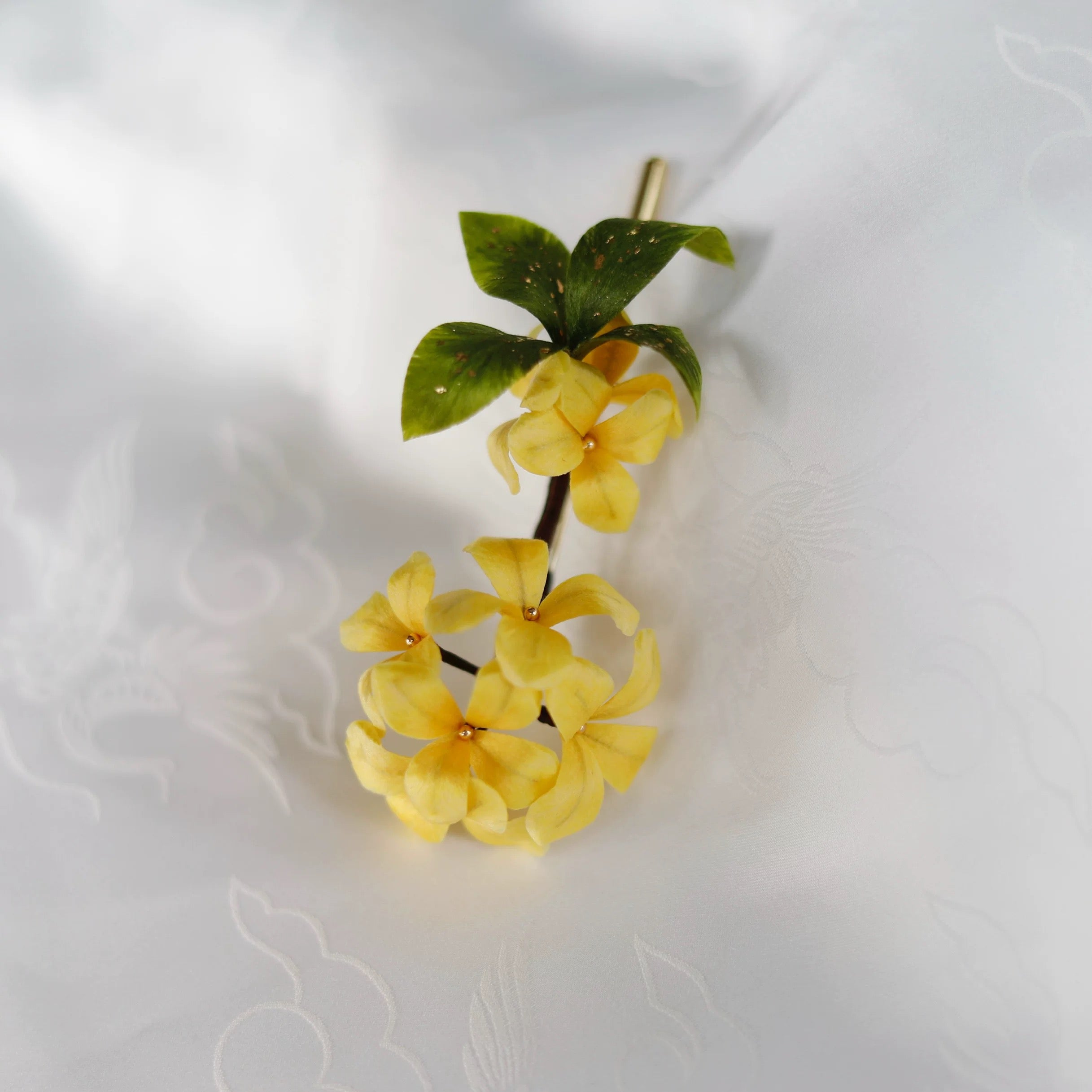 Intangible Cultural Heritage velvet flower brooch Rapeseed, hydrangea, osmanthus flowers A1167