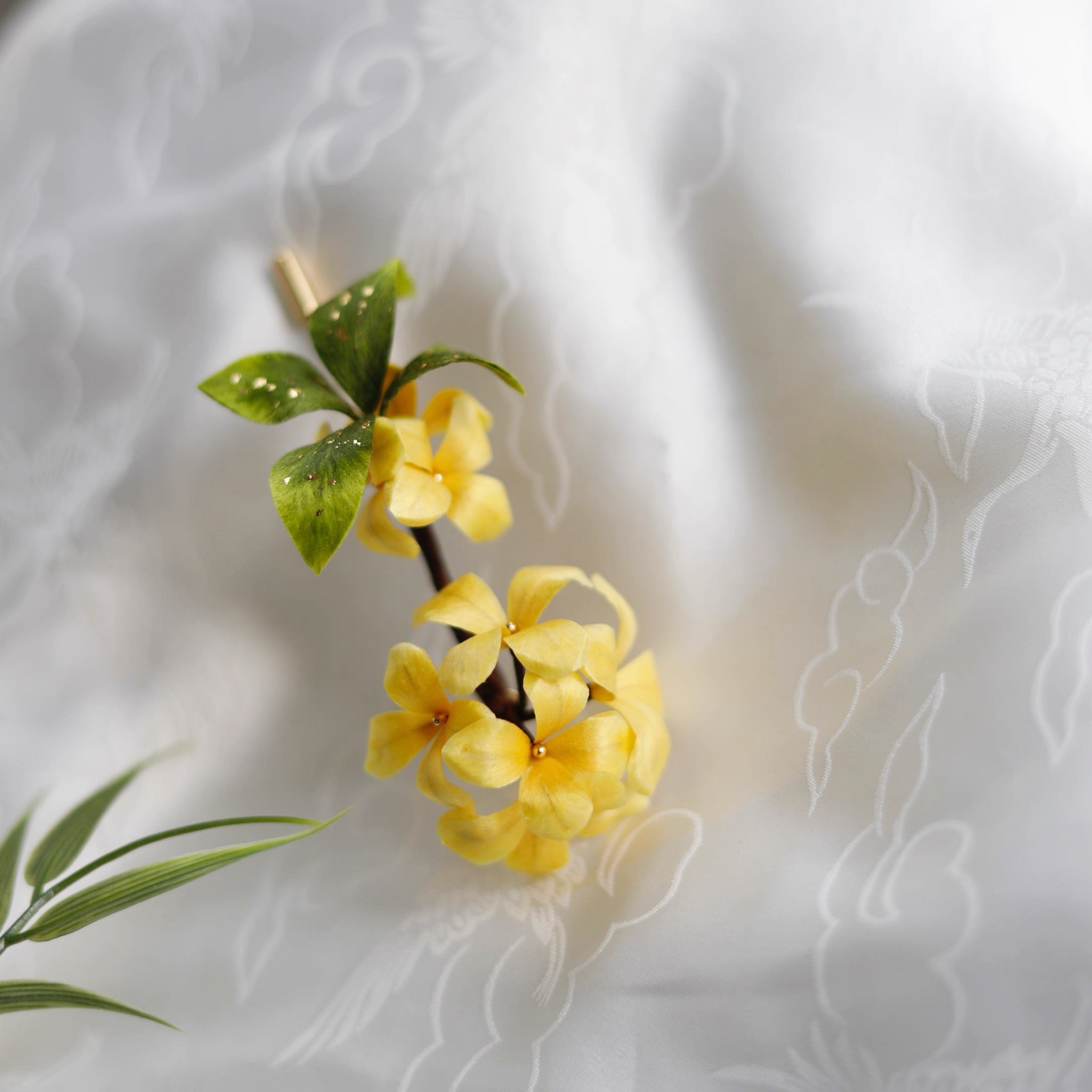 Intangible Cultural Heritage velvet flower brooch Rapeseed, hydrangea, osmanthus flowers A1167