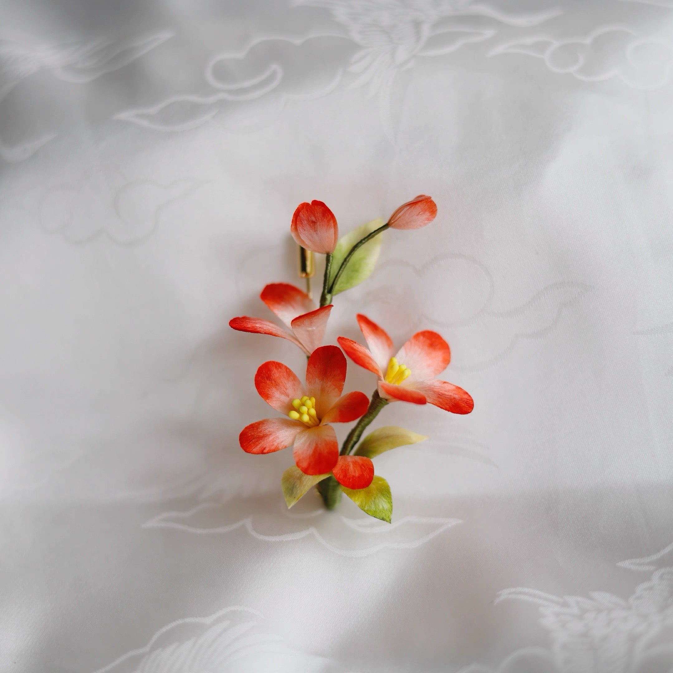 Intangible Cultural Heritage velvet flower brooch A1168