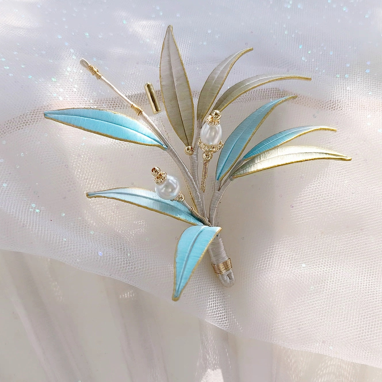 Intangible Cultural Heritage wrapping flower brooch bamboo leaf A1171