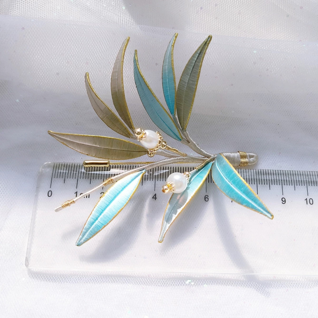 Intangible Cultural Heritage wrapping flower brooch bamboo leaf A1171