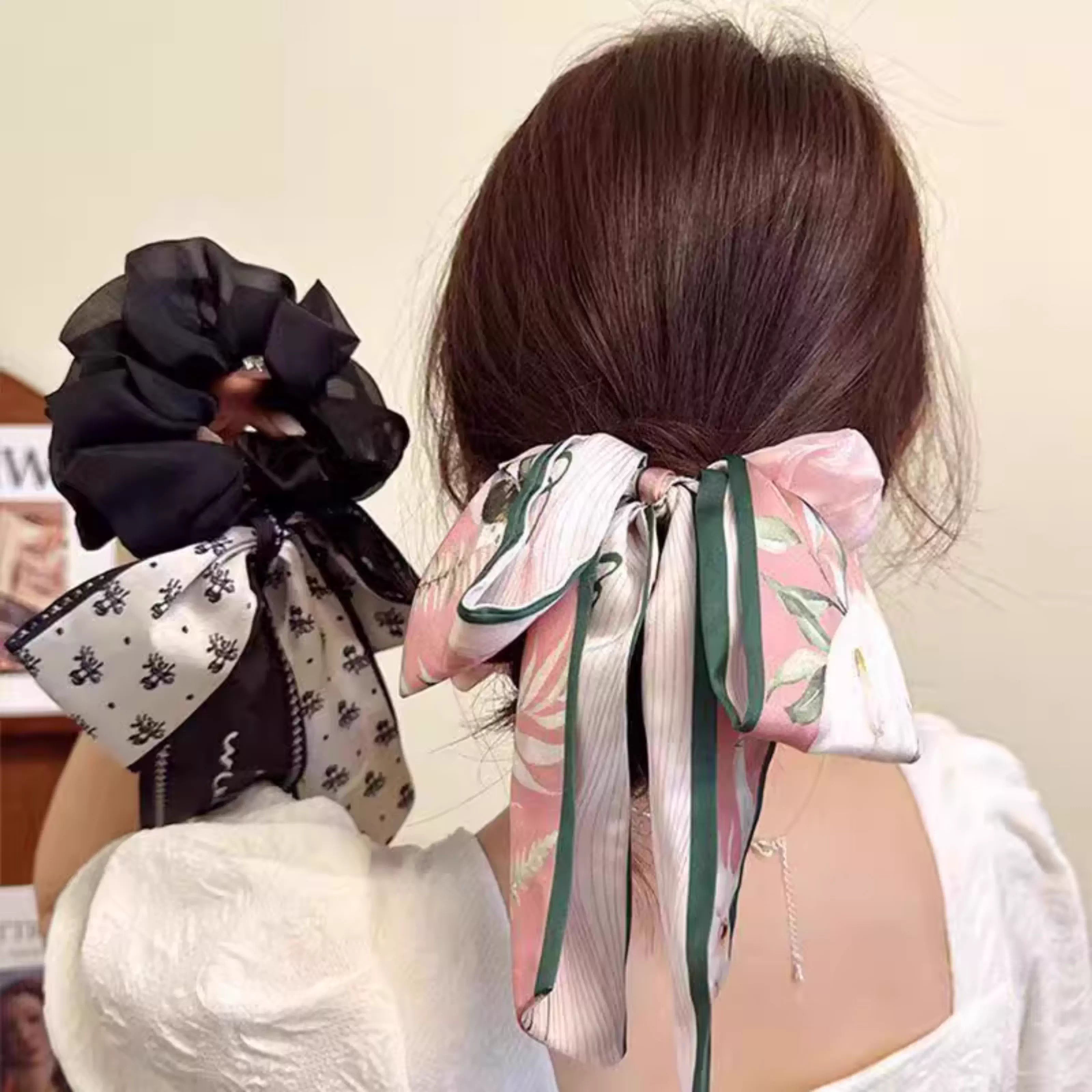 Butterfly bow headband for women 2025 new style ribbon headband, large headband, high-end hair tie, rubber band hair accessory