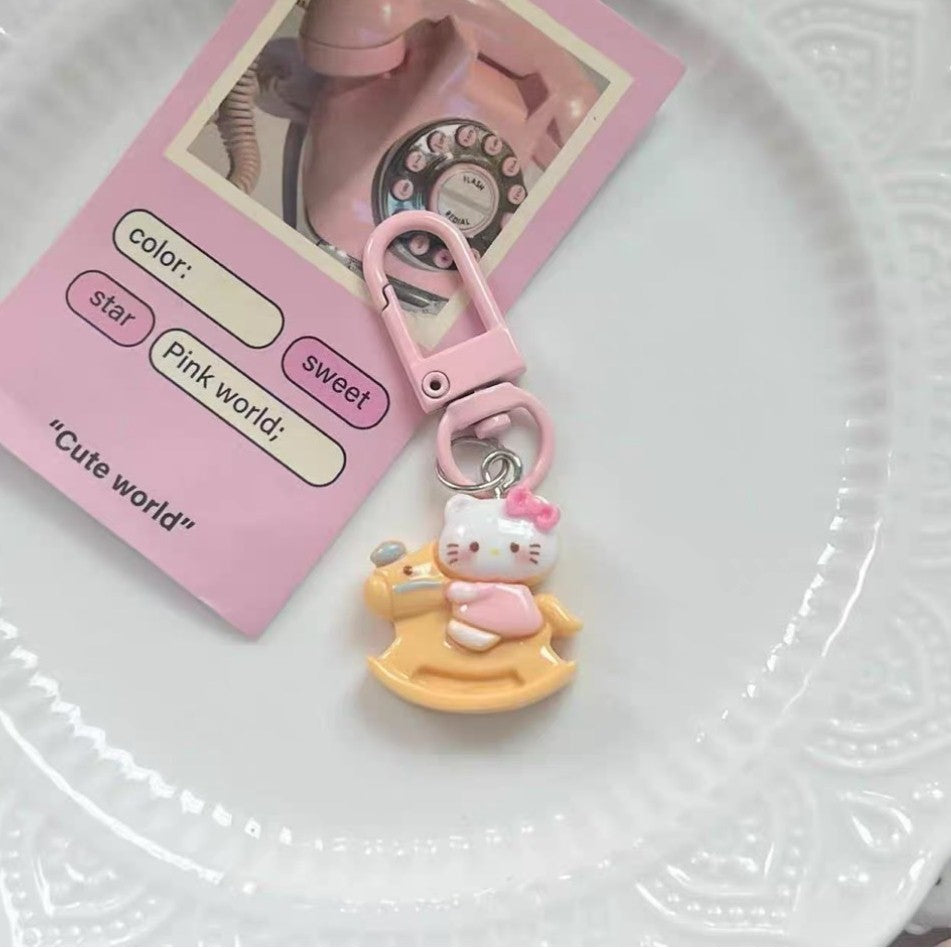 Cute Cartoon Cat Keychain New style Cat Bell Phone Pendant Bag Pendant Accessories