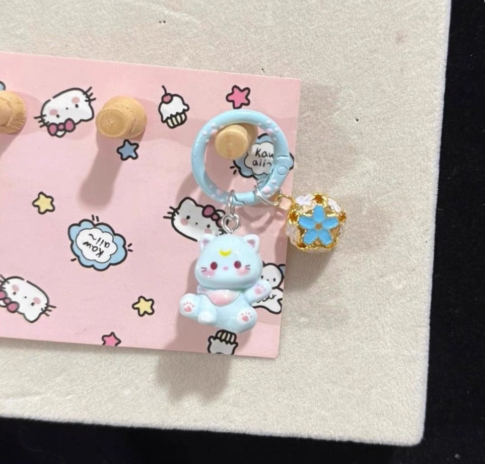 Cute Cartoon Cat Keychain New style Cat Bell Phone Pendant Bag Pendant Accessories