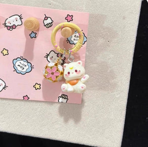 Cute Cartoon Cat Keychain New style Cat Bell Phone Pendant Bag Pendant Accessories