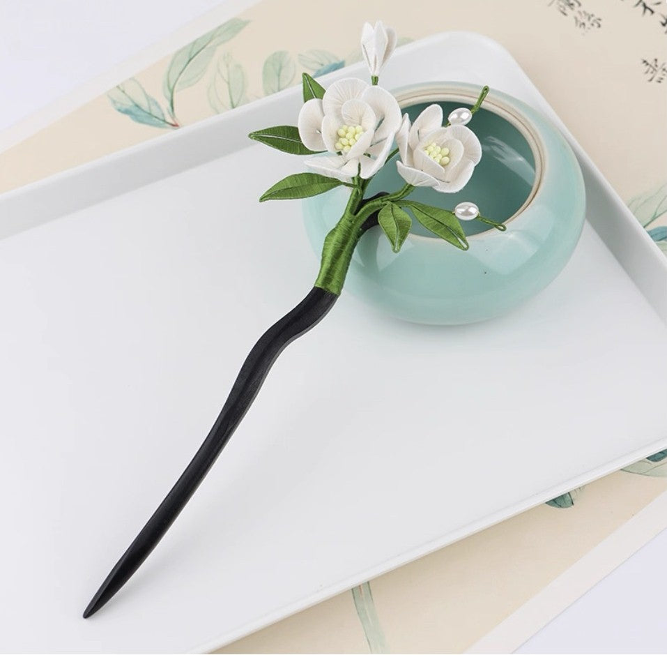 Handicraft hairpin brooch decoration mulberry silk thread wrapped flower DIY material kits A1009