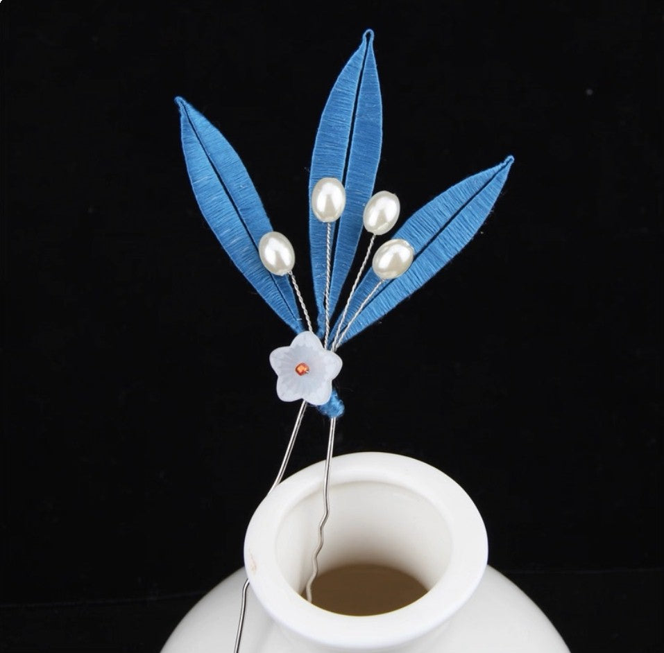 Handicraft hairpin brooch decoration mulberry silk thread wrapped flower DIY material kits A1009