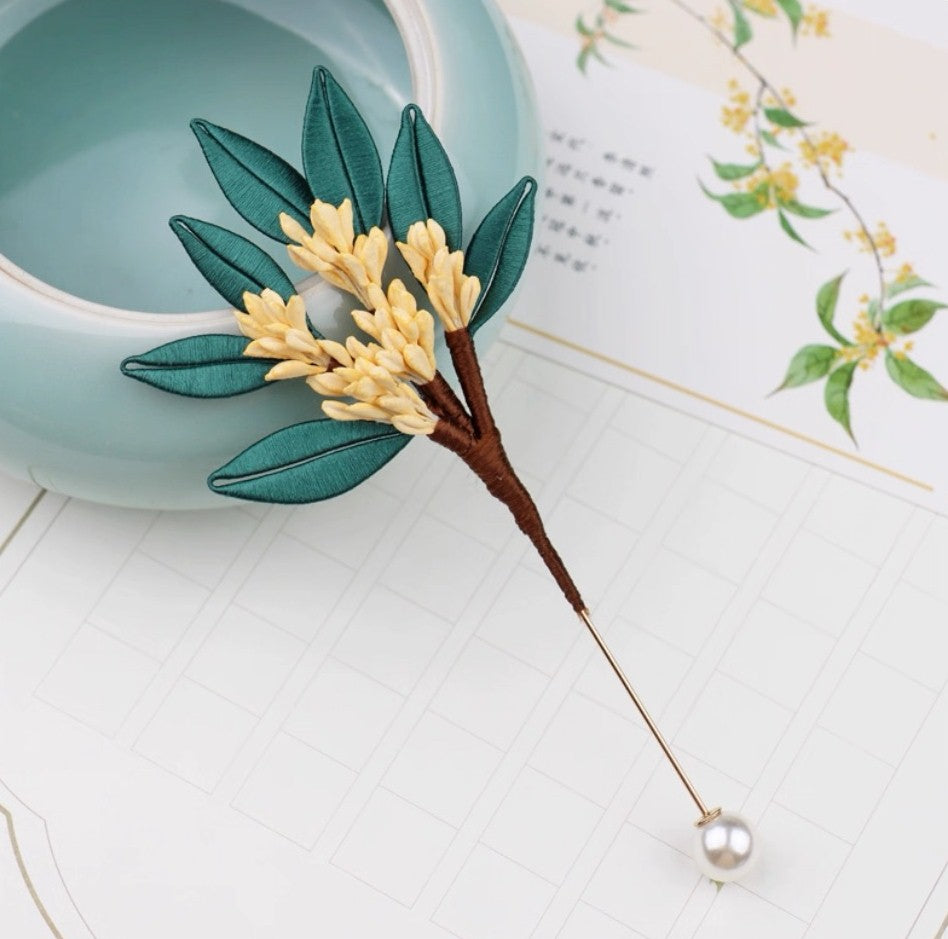 Handicraft hairpin brooch decoration mulberry silk thread wrapped flower DIY material kits A1009