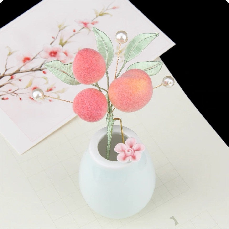 Handicraft hairpin brooch decoration mulberry silk thread wrapped flower DIY material kits A1009